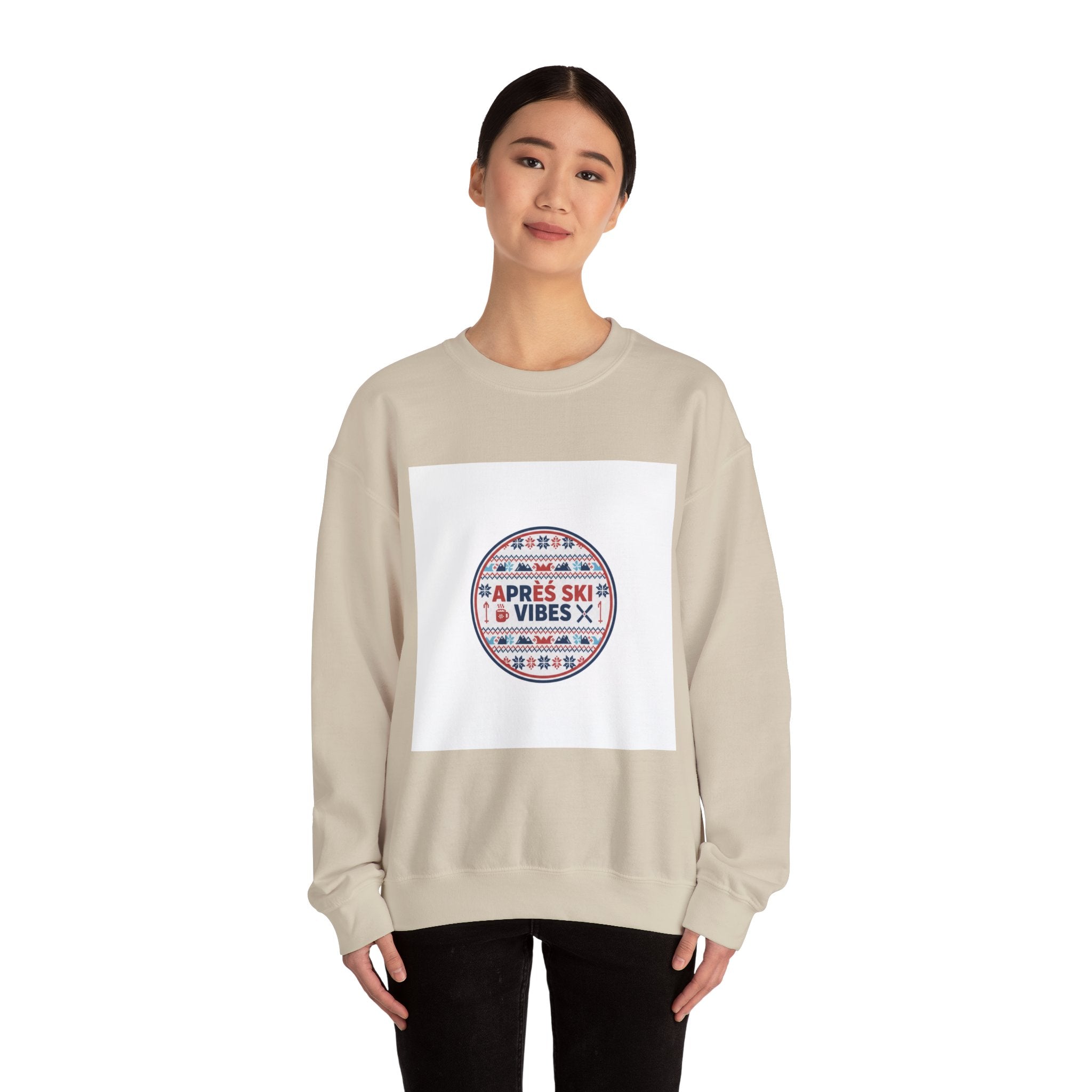 Après Ski Vibes Crewneck Sweatshirt | Fair Isle Ski Lodge Graphic