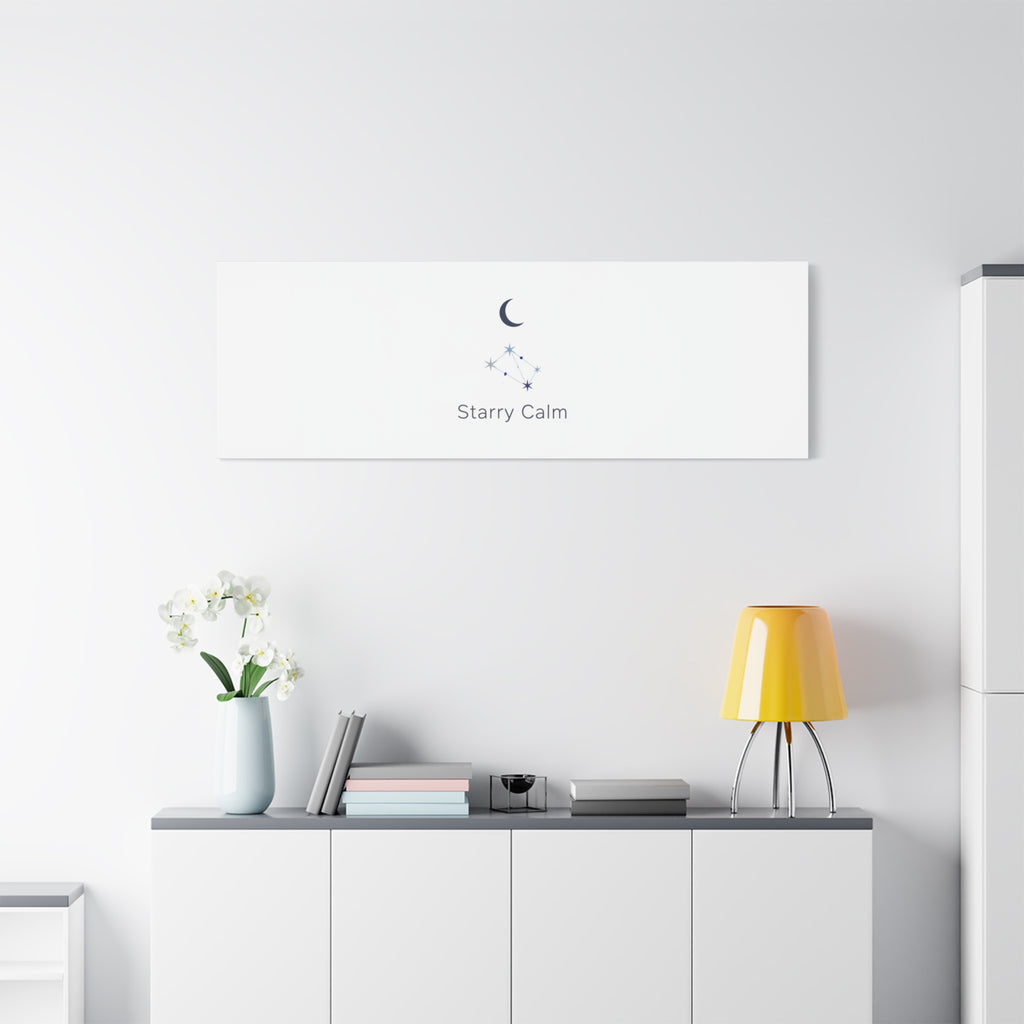 Starry Calm Moon & Constellation Canvas, minimal astrology art print