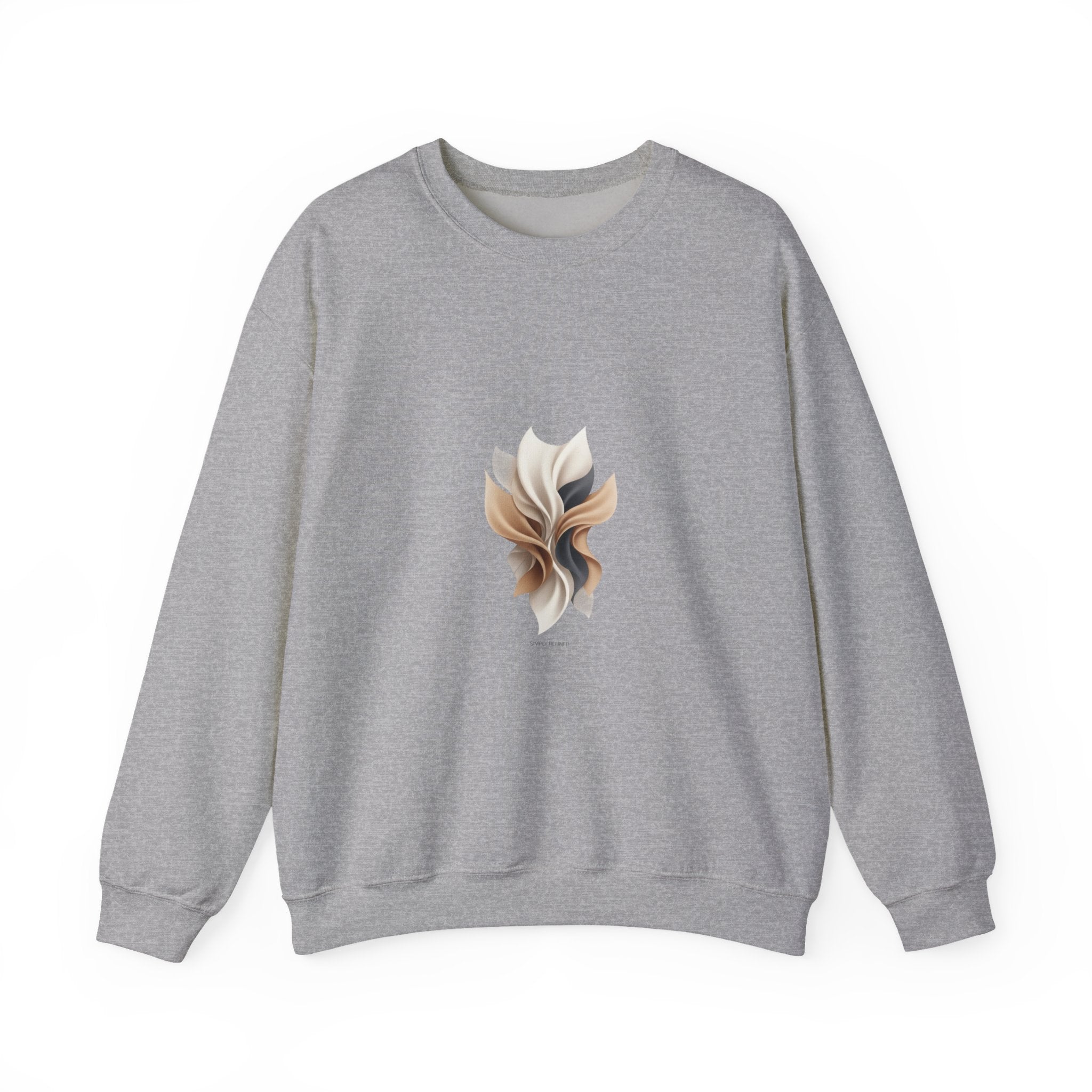 Neutral Abstract Emblem Sweatshirt | quiet luxury, subtle embroidery
