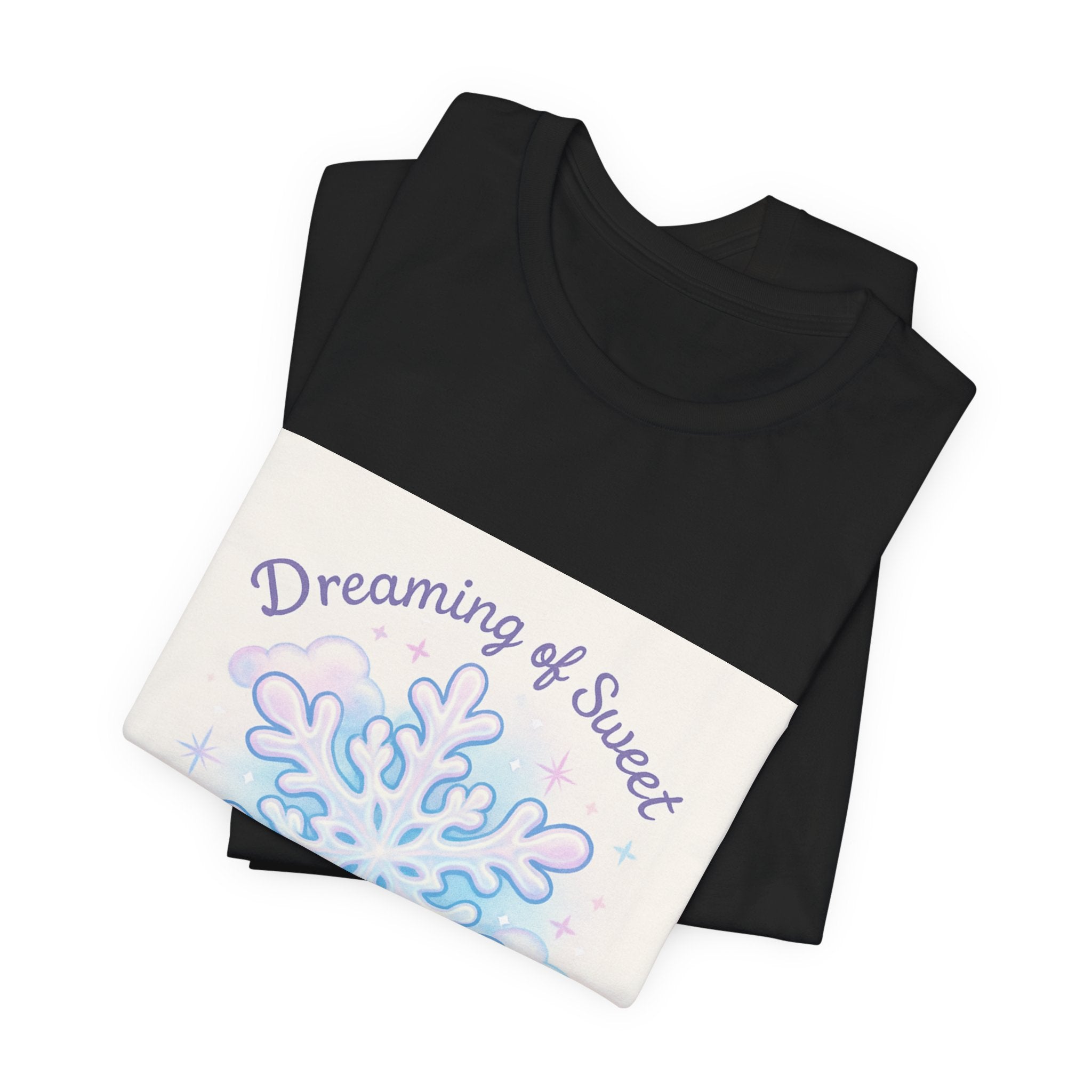 T-Shirt "Dreaming of Sweet Serenity" Snowflake Graphic