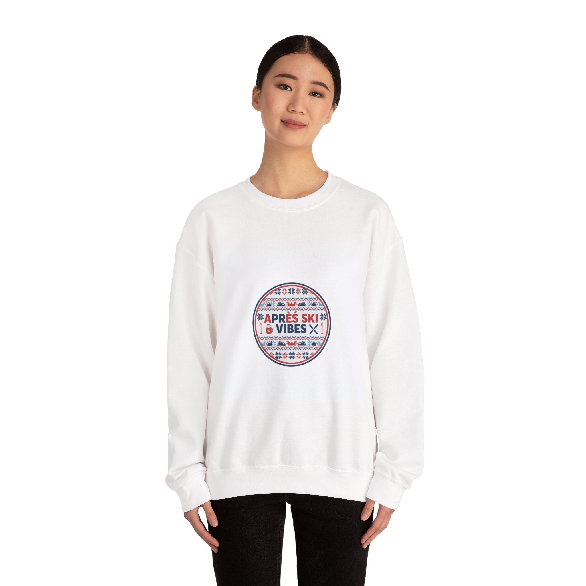 Après Ski Vibes Crewneck Sweatshirt | Fair Isle Ski Lodge Graphic