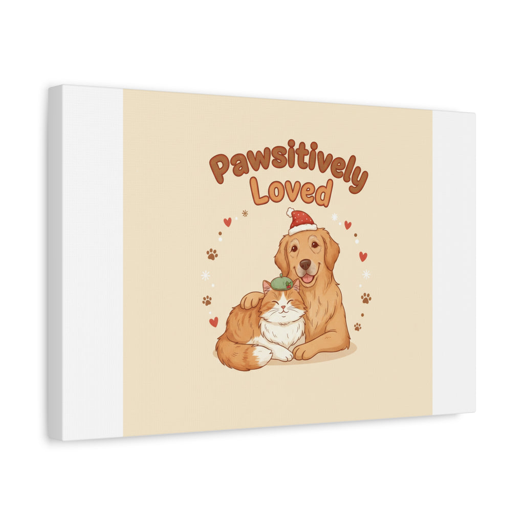 Pawsitively Loved Canvas, Pet Holiday Wall Art | Senior Dog Christmas Decor