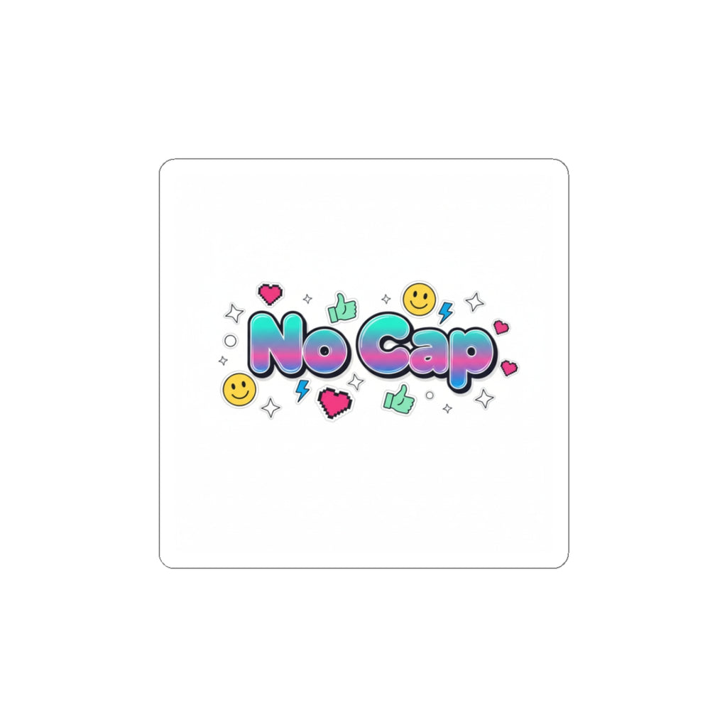 No Cap Sticker | Gen-Z Slang, Meme Aesthetic, Cute Glossy Kiss-Cut