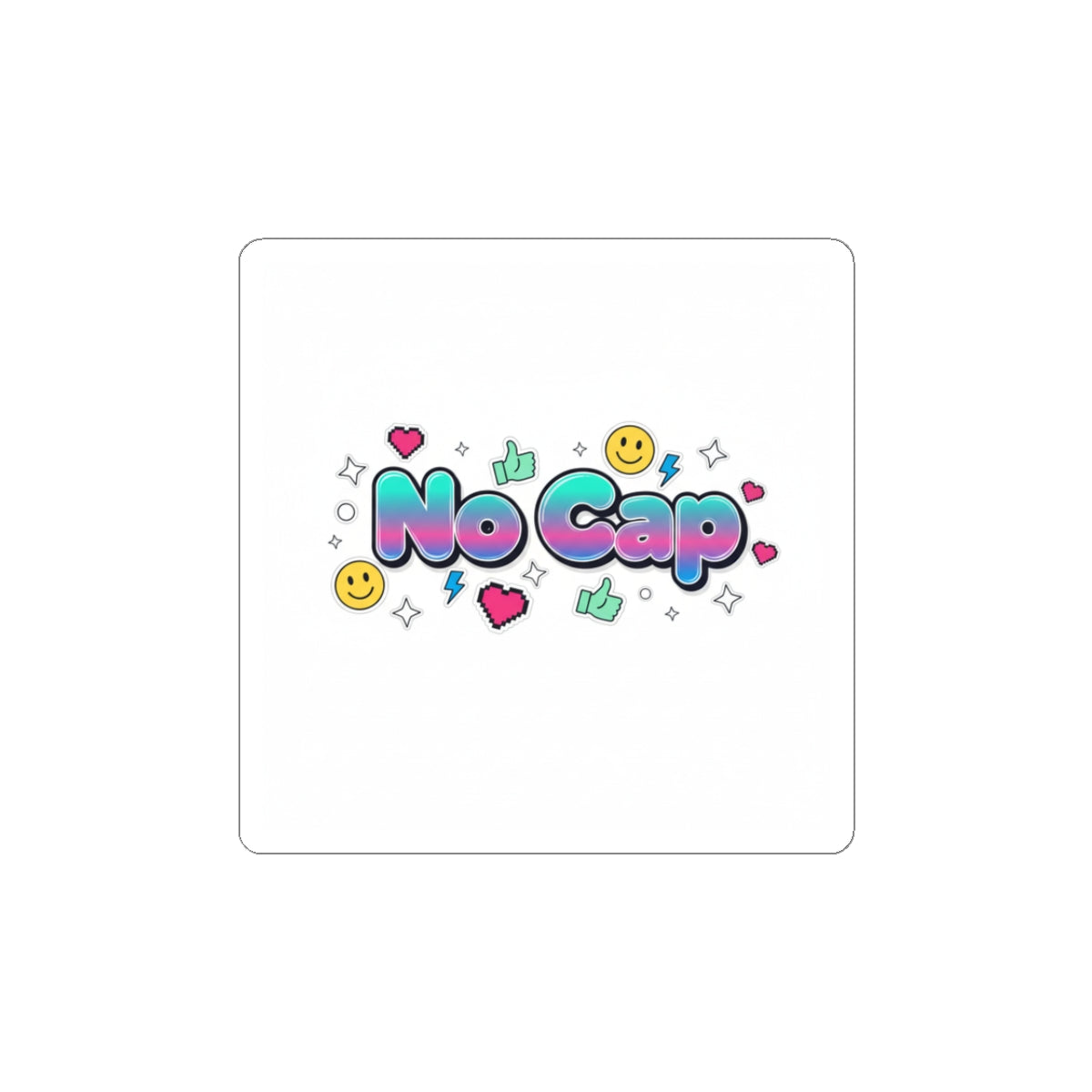 No Cap Sticker | Gen-Z Slang, Meme Aesthetic, Cute Glossy Kiss-Cut