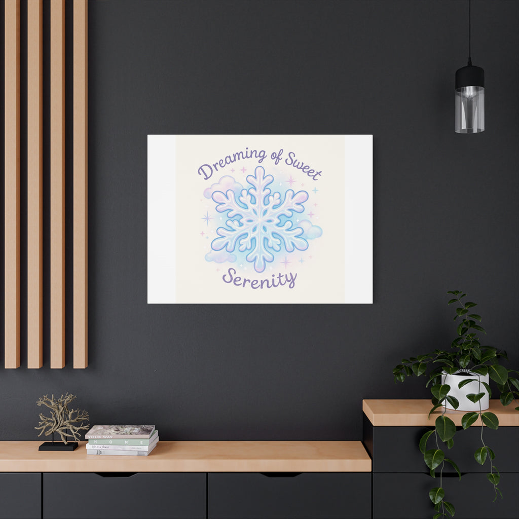 Canvas Wall Art - "Dreaming of Sweet Serenity" Snowflake Illustration