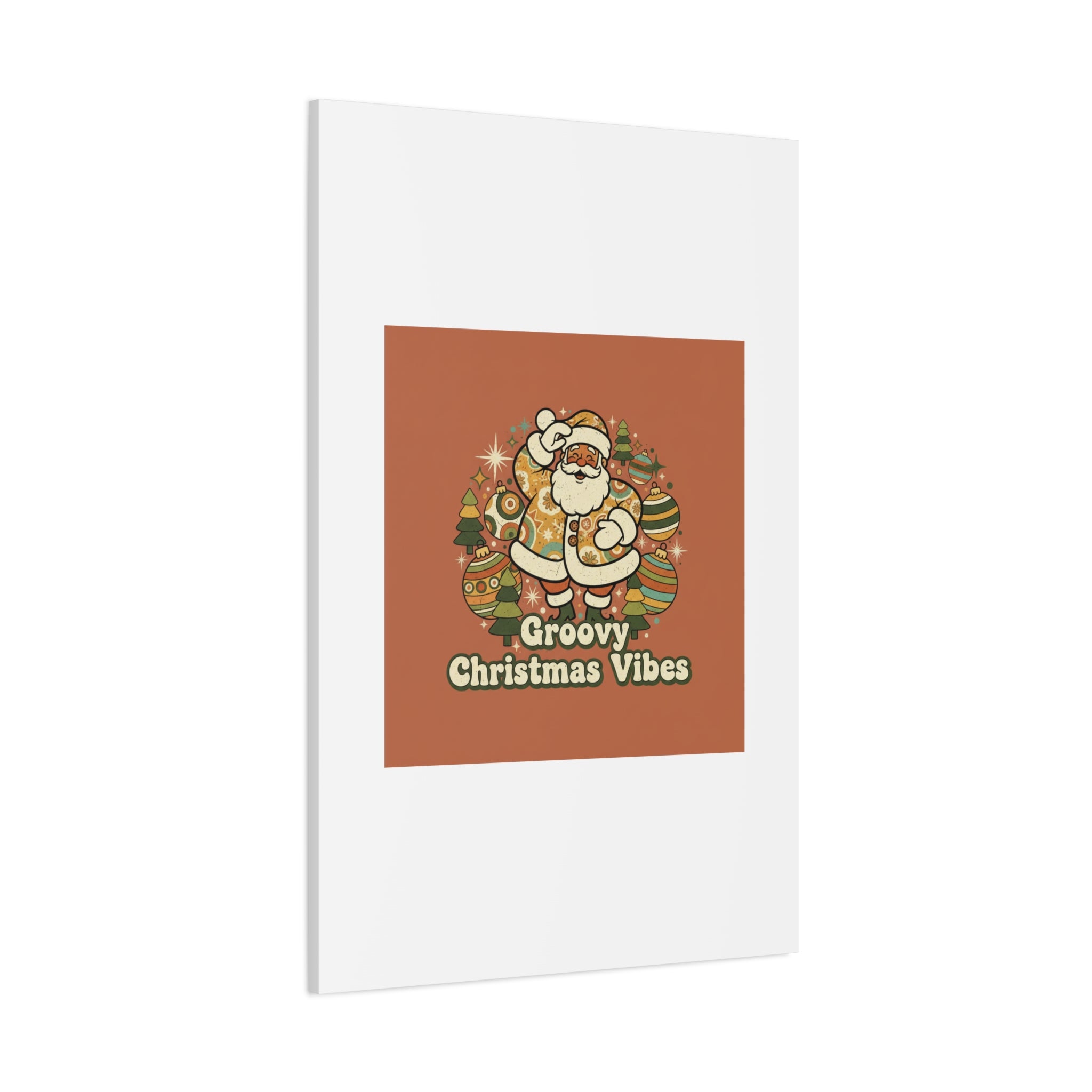 Groovy Christmas Vibes Canvas | 1970s Retro Holiday Art, Vintage Noel