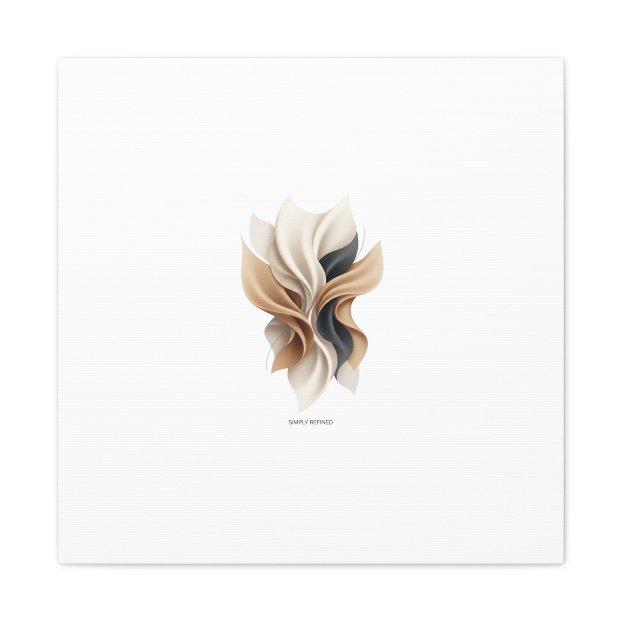 Neutral Abstract Bloom Canvas, Matte Stretched Canvas | Quiet Luxury, Minimalist Wall Art