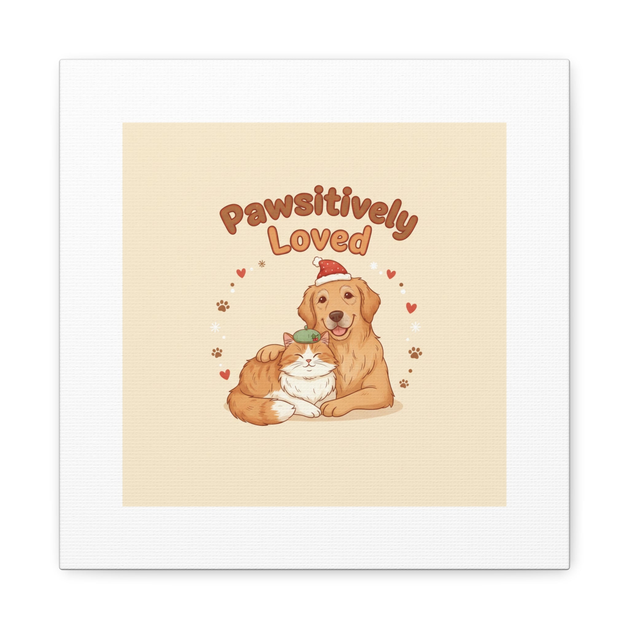 Pawsitively Loved Canvas, Pet Holiday Wall Art | Senior Dog Christmas Decor