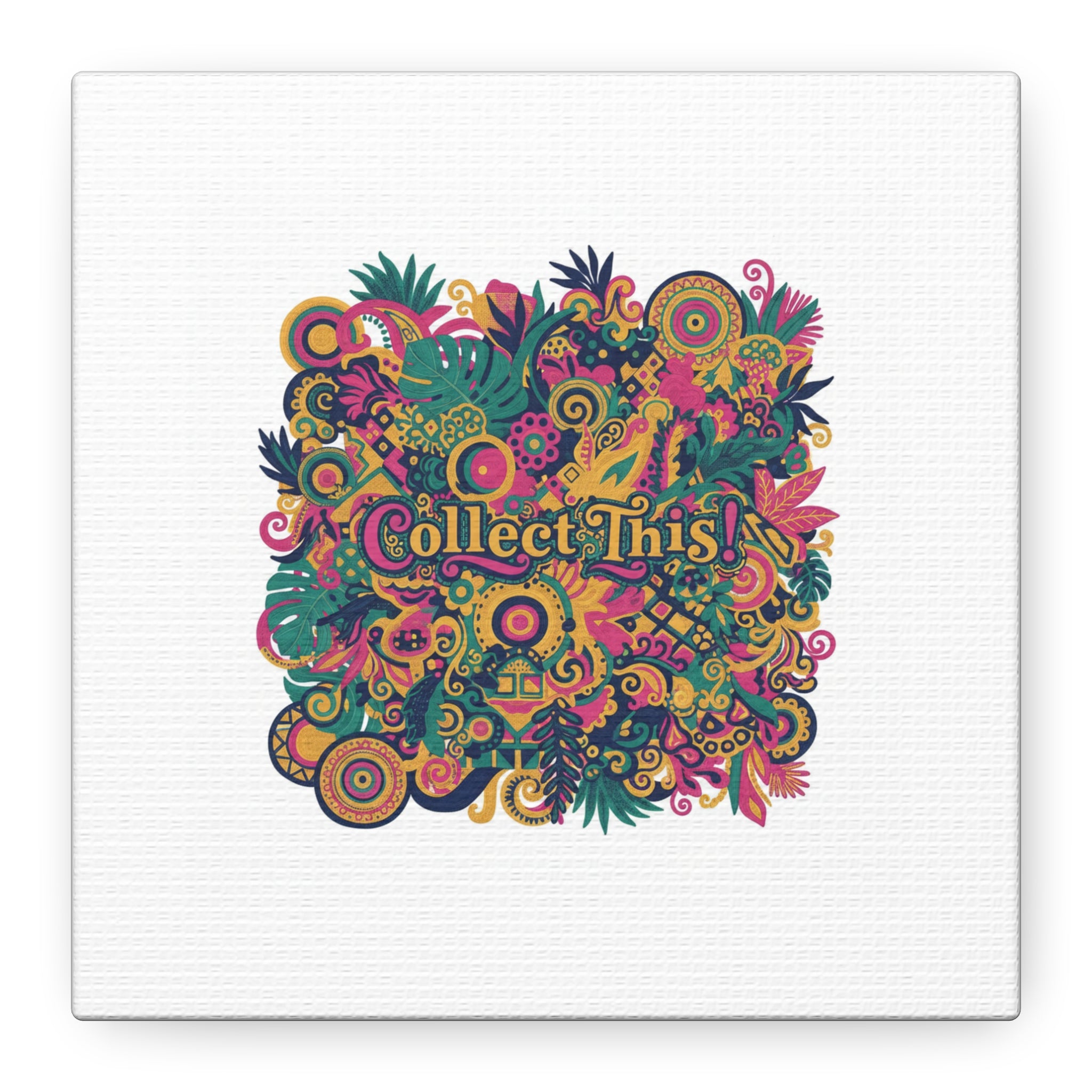 Collect This! Maximalist Floral Collage Canvas | Bold Boho Pattern, Colorful Ornament
