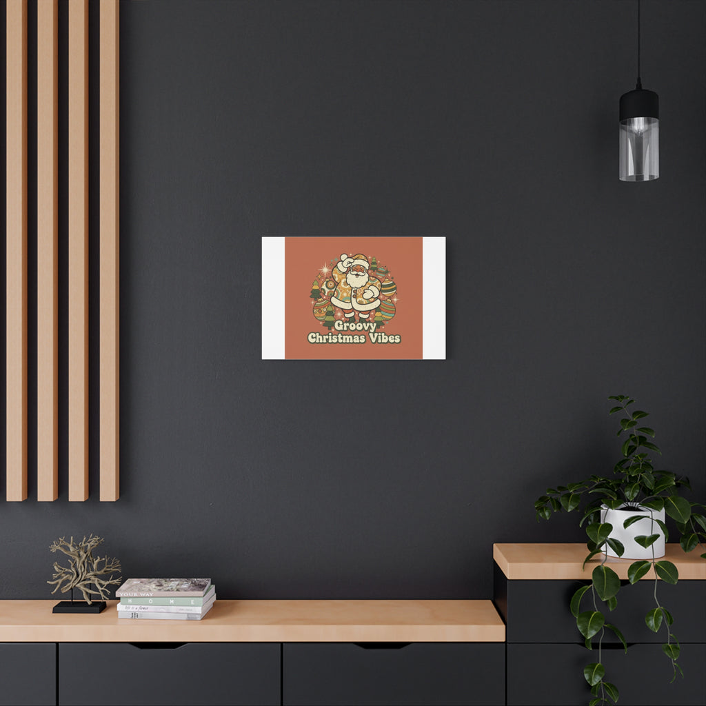 Groovy Christmas Vibes Canvas | 1970s Retro Holiday Art, Vintage Noel