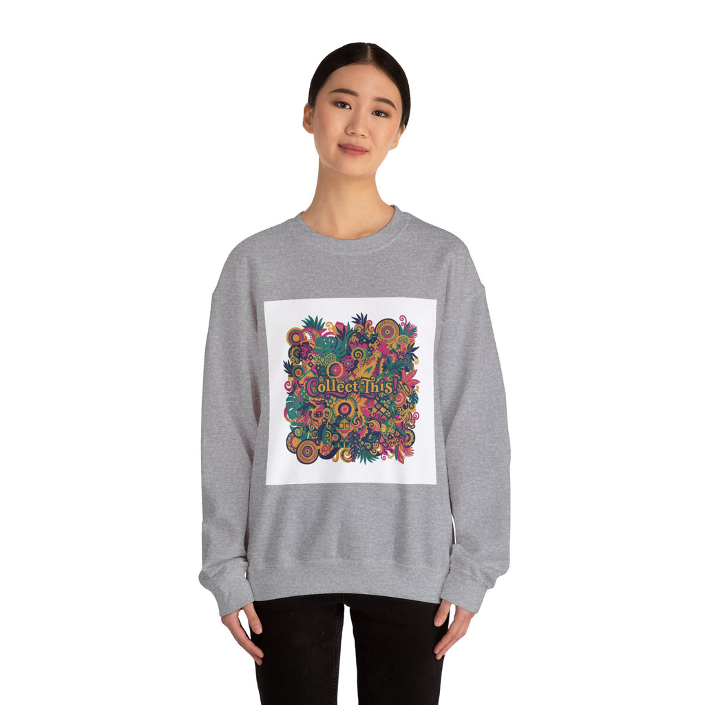 Collect This floral collage Sweatshirt | Maximalist boho collage, bold floral stripes