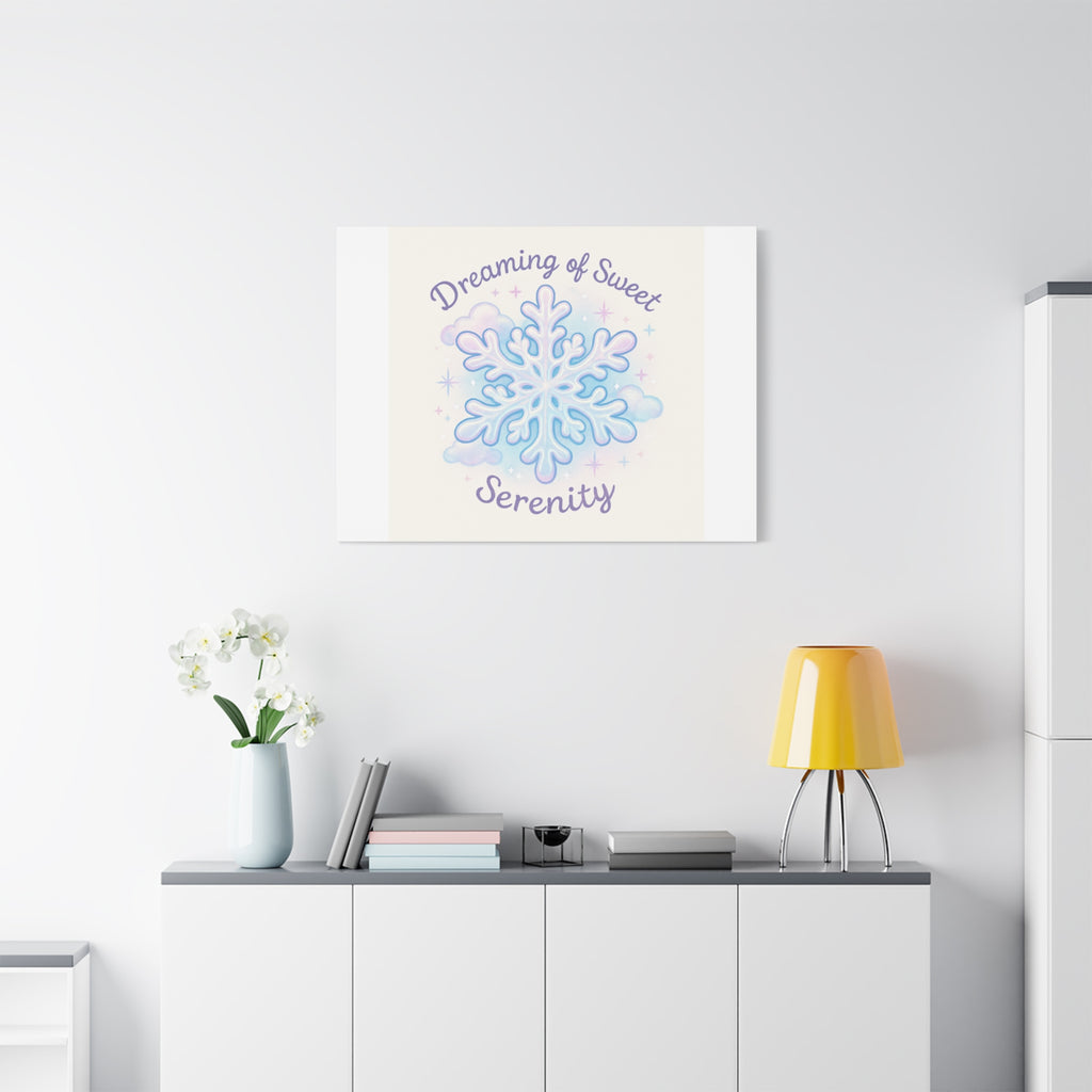 Canvas Wall Art - "Dreaming of Sweet Serenity" Snowflake Illustration