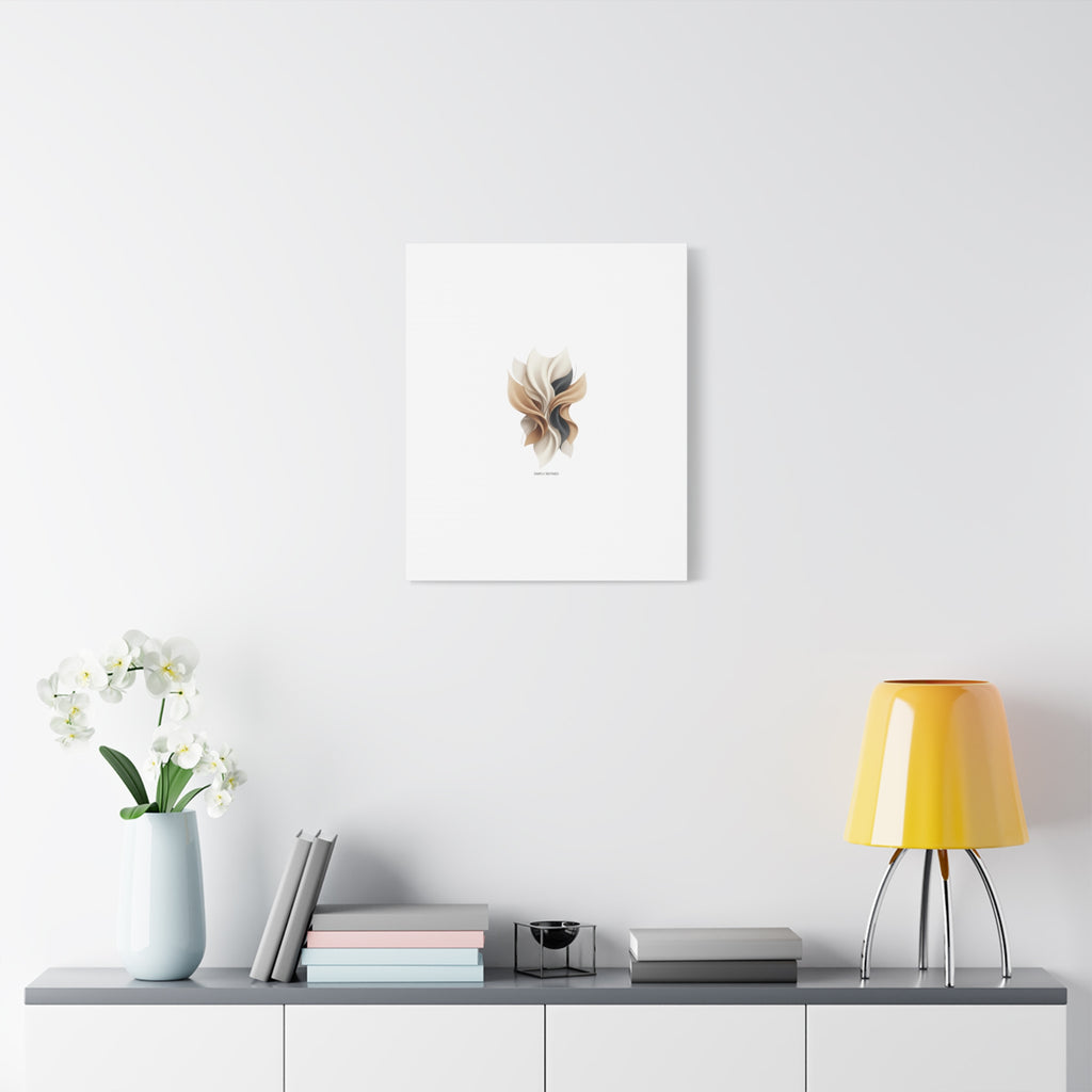 Neutral Abstract Bloom Canvas, Matte Stretched Canvas | Quiet Luxury, Minimalist Wall Art