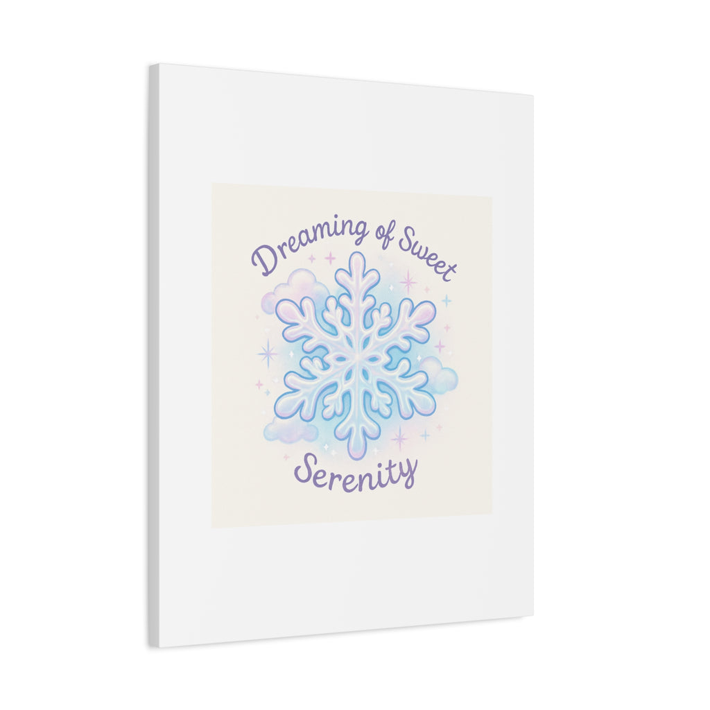Canvas Wall Art - "Dreaming of Sweet Serenity" Snowflake Illustration