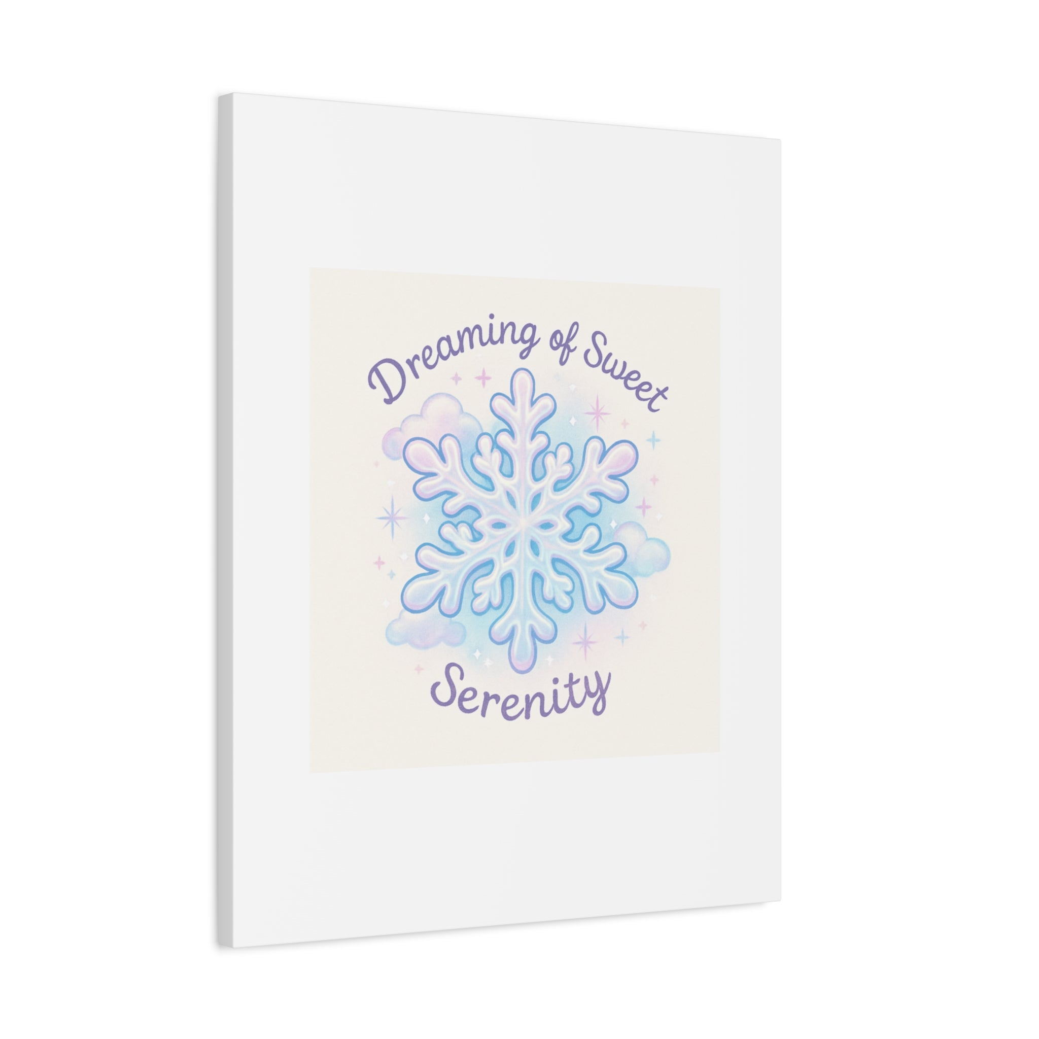 Canvas Wall Art - "Dreaming of Sweet Serenity" Snowflake Illustration