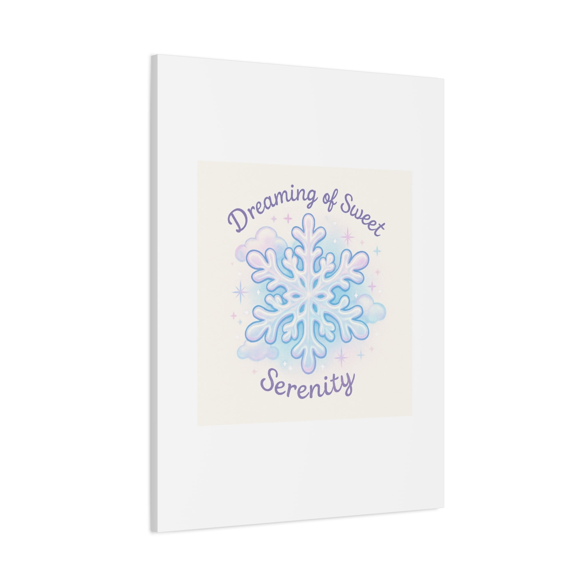 Canvas Wall Art - "Dreaming of Sweet Serenity" Snowflake Illustration