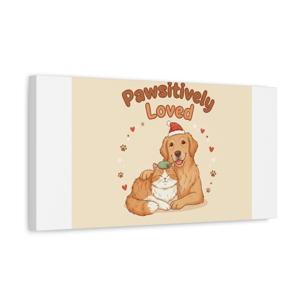 Pawsitively Loved Canvas, Pet Holiday Wall Art | Senior Dog Christmas Decor