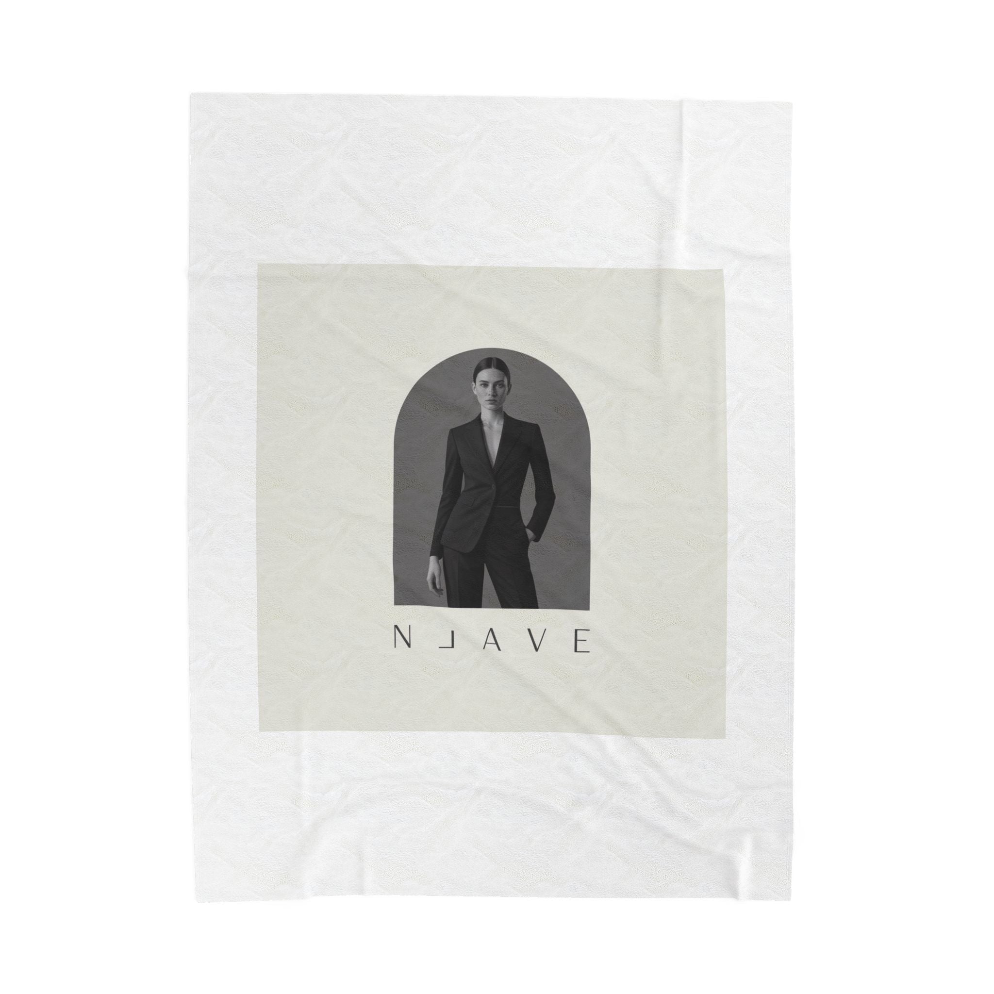 Minimal Monochrome Portrait Velveteen Plush Blanket | Tonal Loungewear Aesthetic