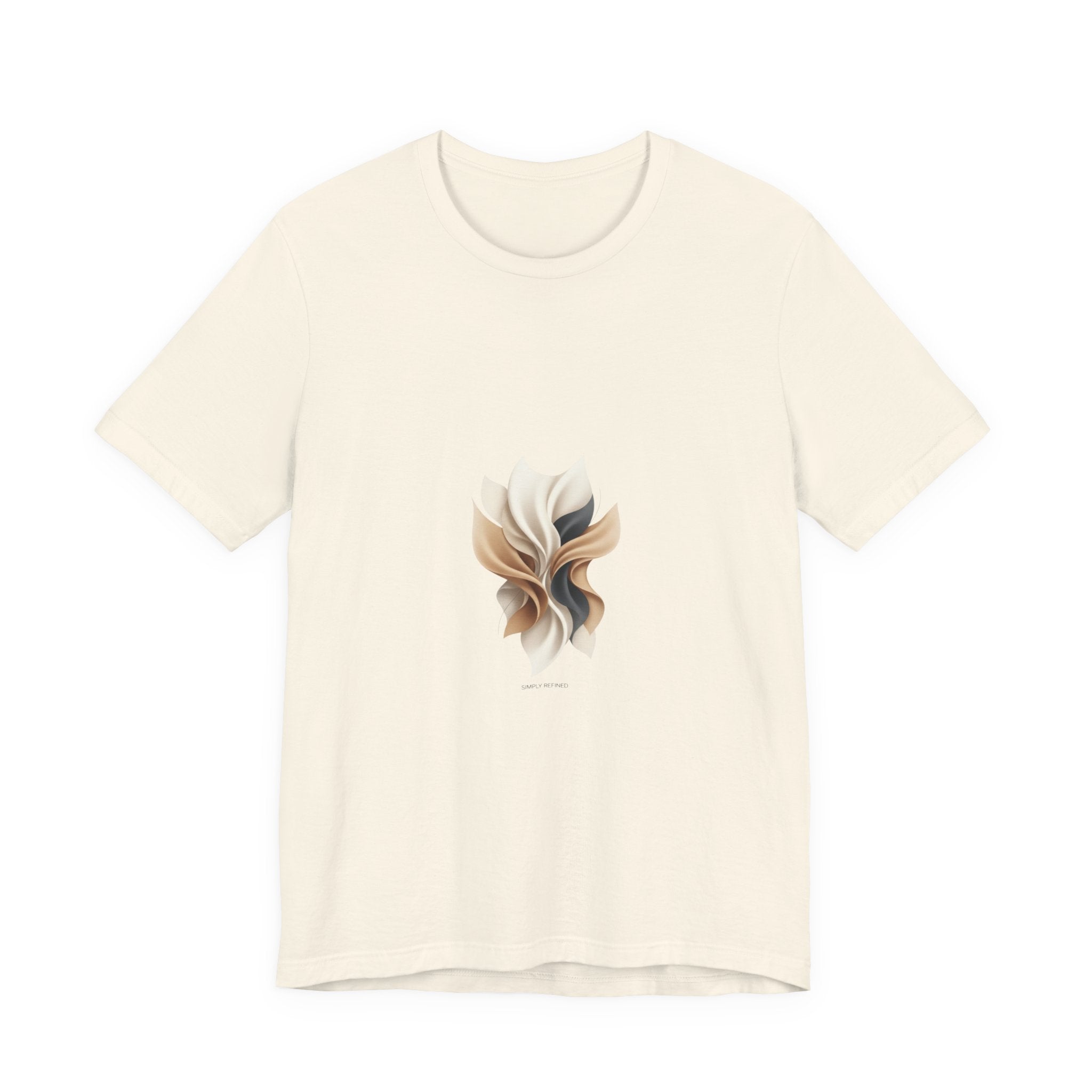 Neutral Abstract Bloom Tee, minimalist logo shirt, premium basics