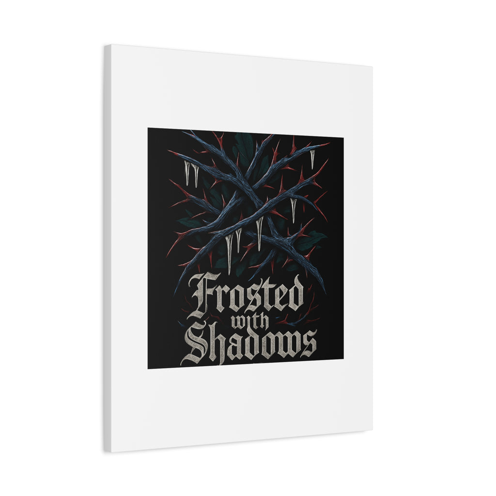 Frosted With Shadows Canvas Art — Gothic Winter Icicle Wall Decor