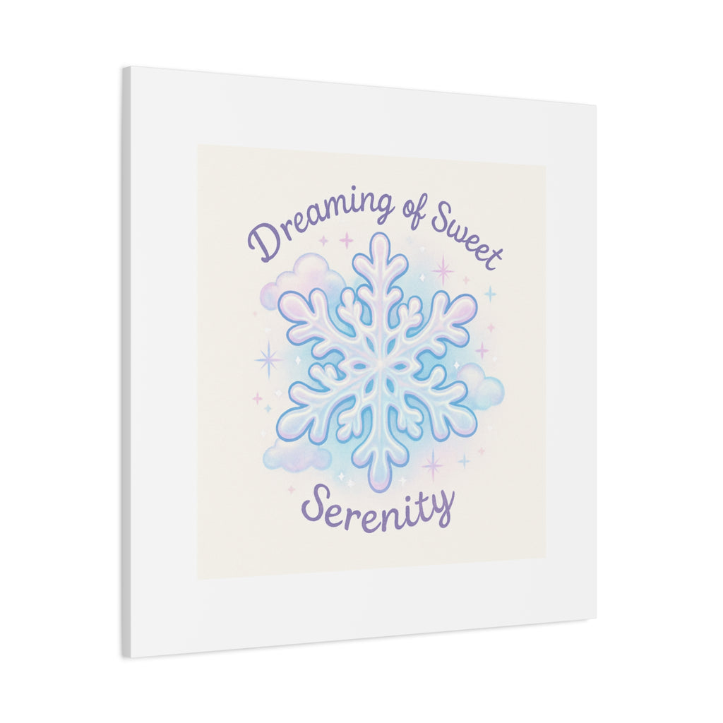 Canvas Wall Art - "Dreaming of Sweet Serenity" Snowflake Illustration