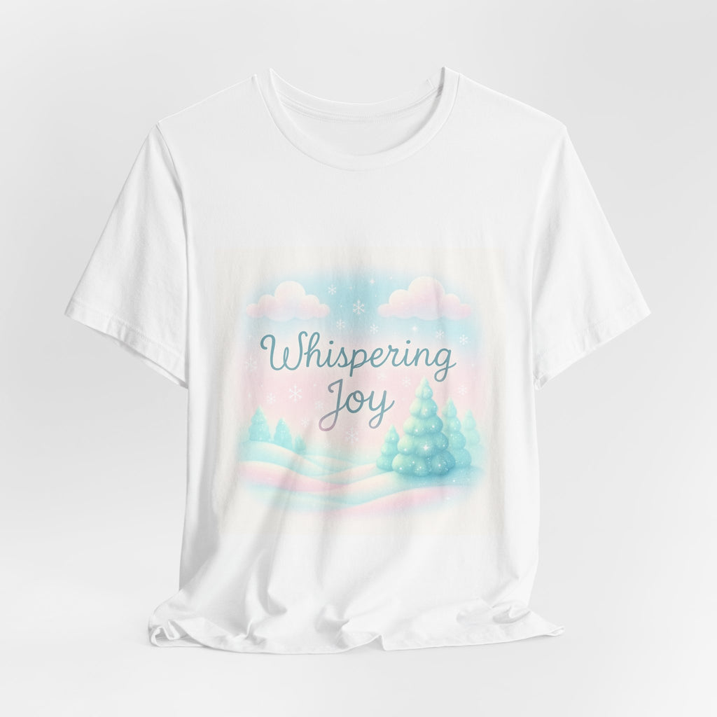 Whispering Joy Tee — Pastel Winter Trees Holiday T‑Shirt