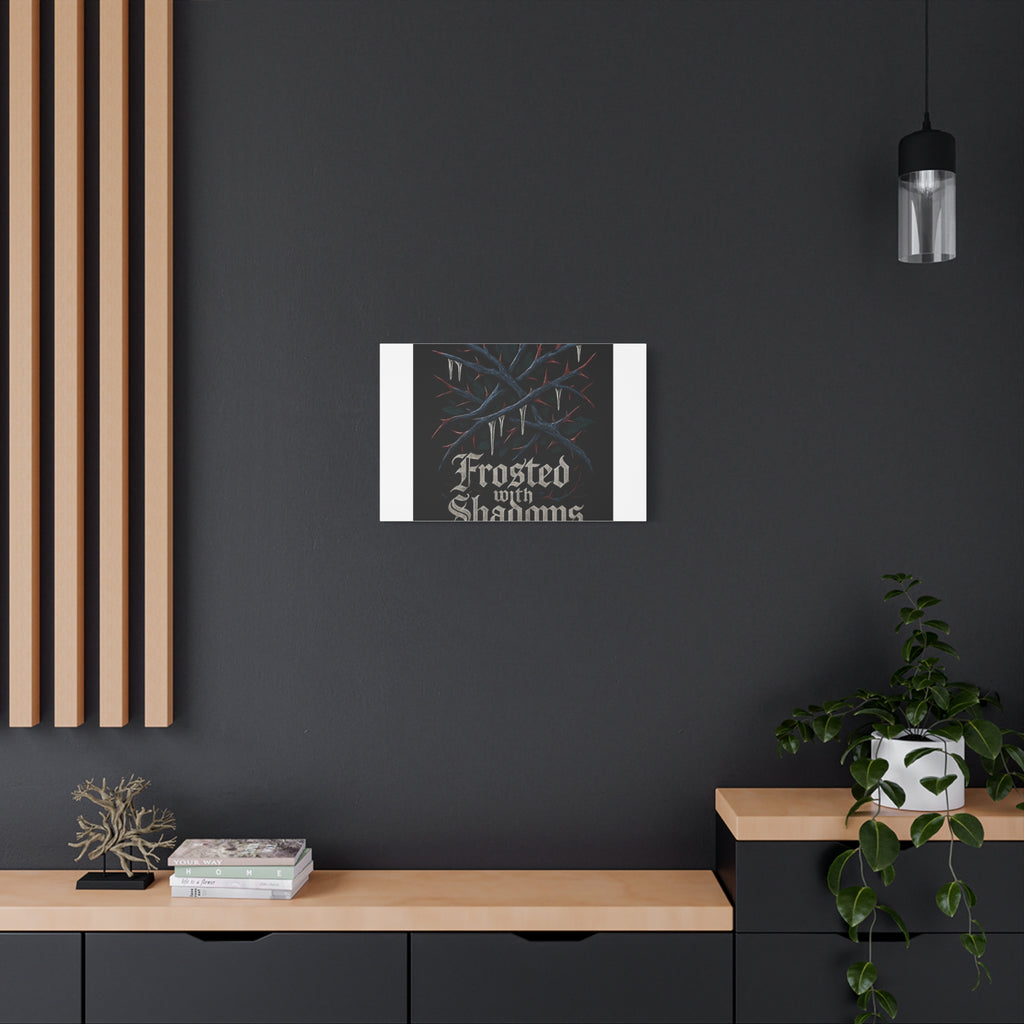 Frosted With Shadows Canvas Art — Gothic Winter Icicle Wall Decor