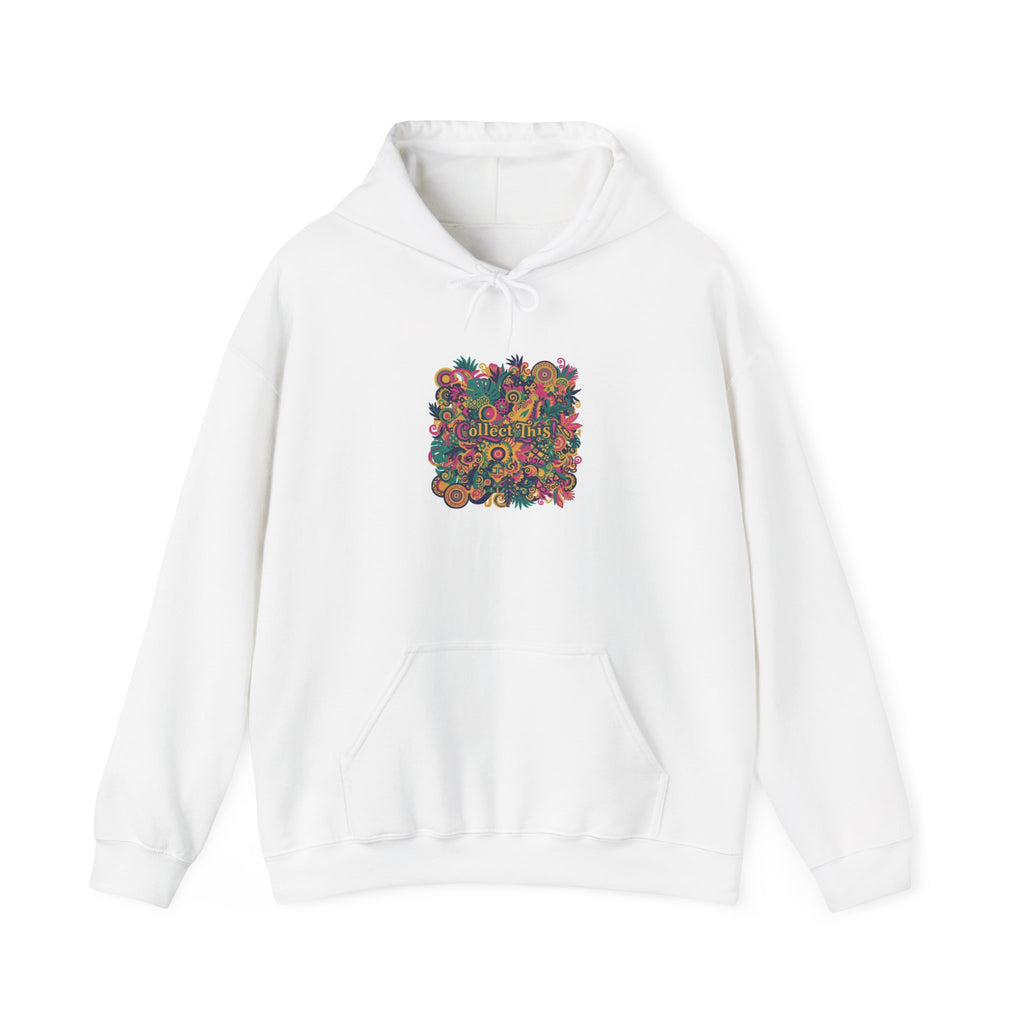 Maximalist Floral Collage Hoodie | bold floral stripes, boho collage print