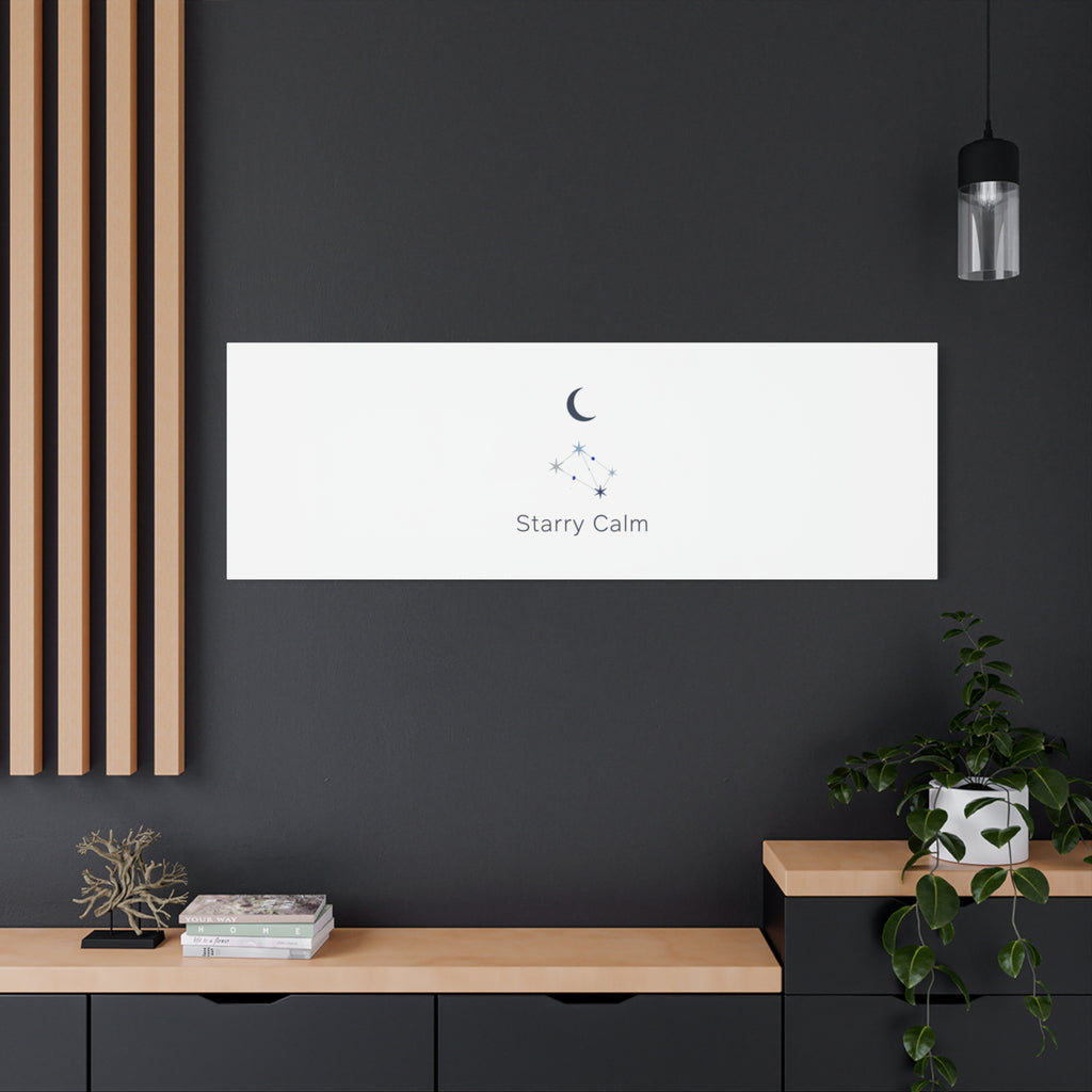Starry Calm Moon & Constellation Canvas, minimal astrology art print