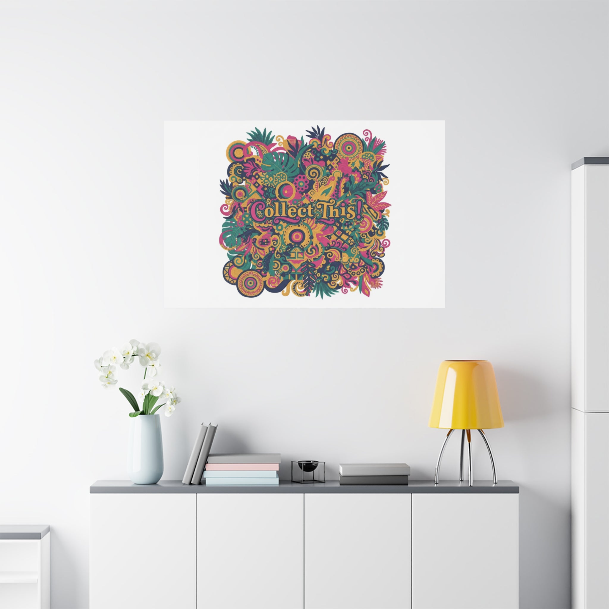 Collect This! Maximalist Floral Collage Canvas | Bold Boho Pattern, Colorful Ornament