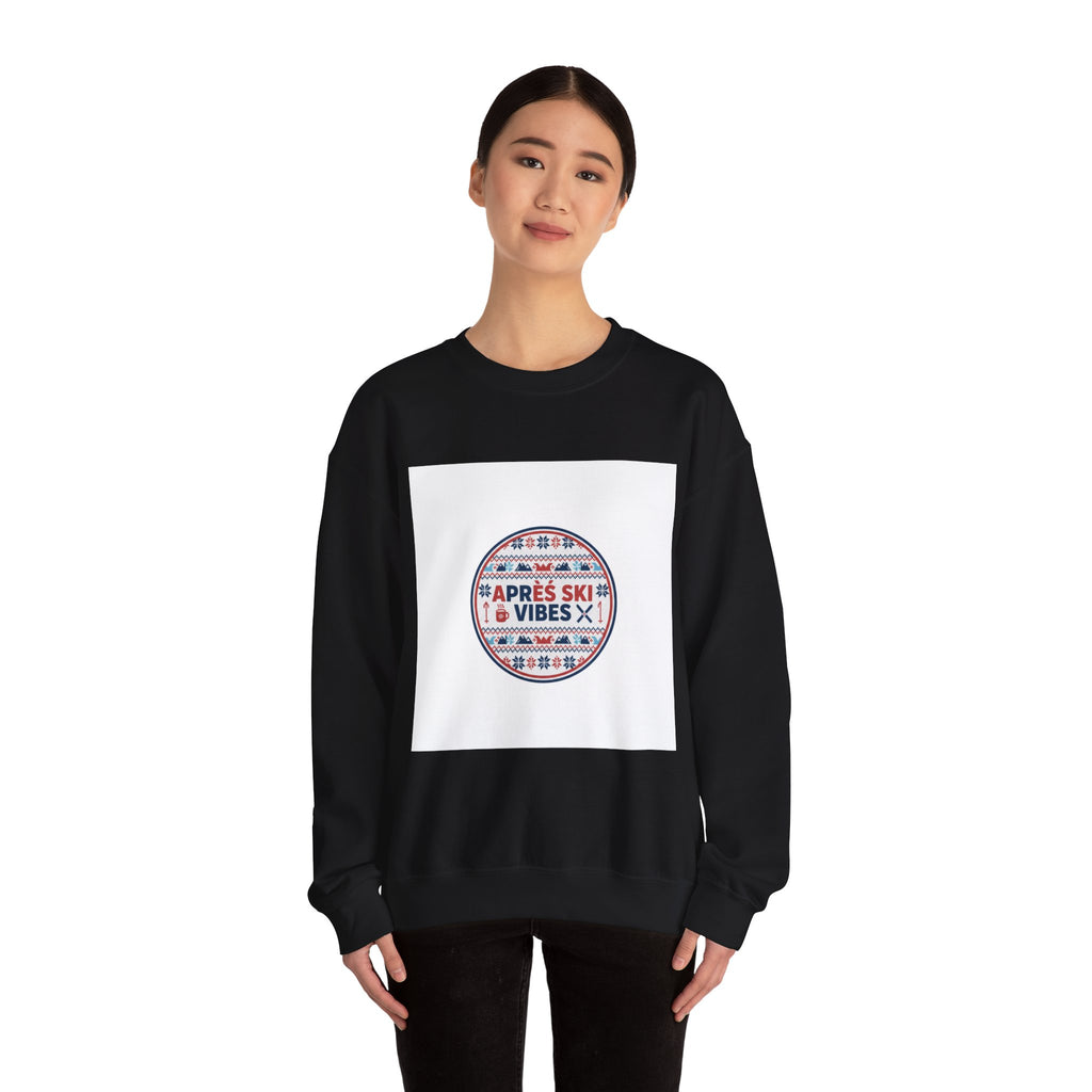 Après Ski Vibes Crewneck Sweatshirt | Fair Isle Ski Lodge Graphic