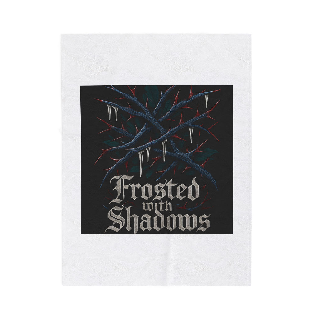 Frosted with Shadows Velveteen Plush Blanket – Gothic Winter Throw