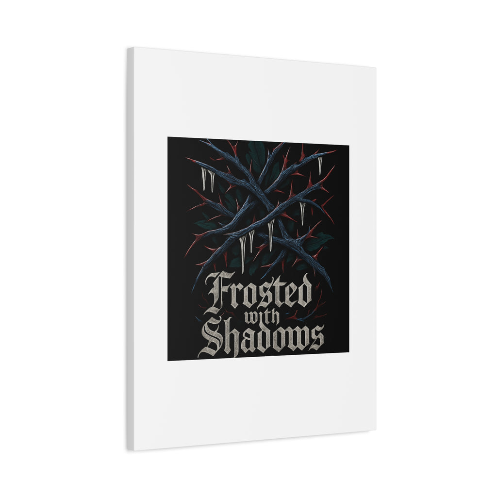 Frosted With Shadows Canvas Art — Gothic Winter Icicle Wall Decor