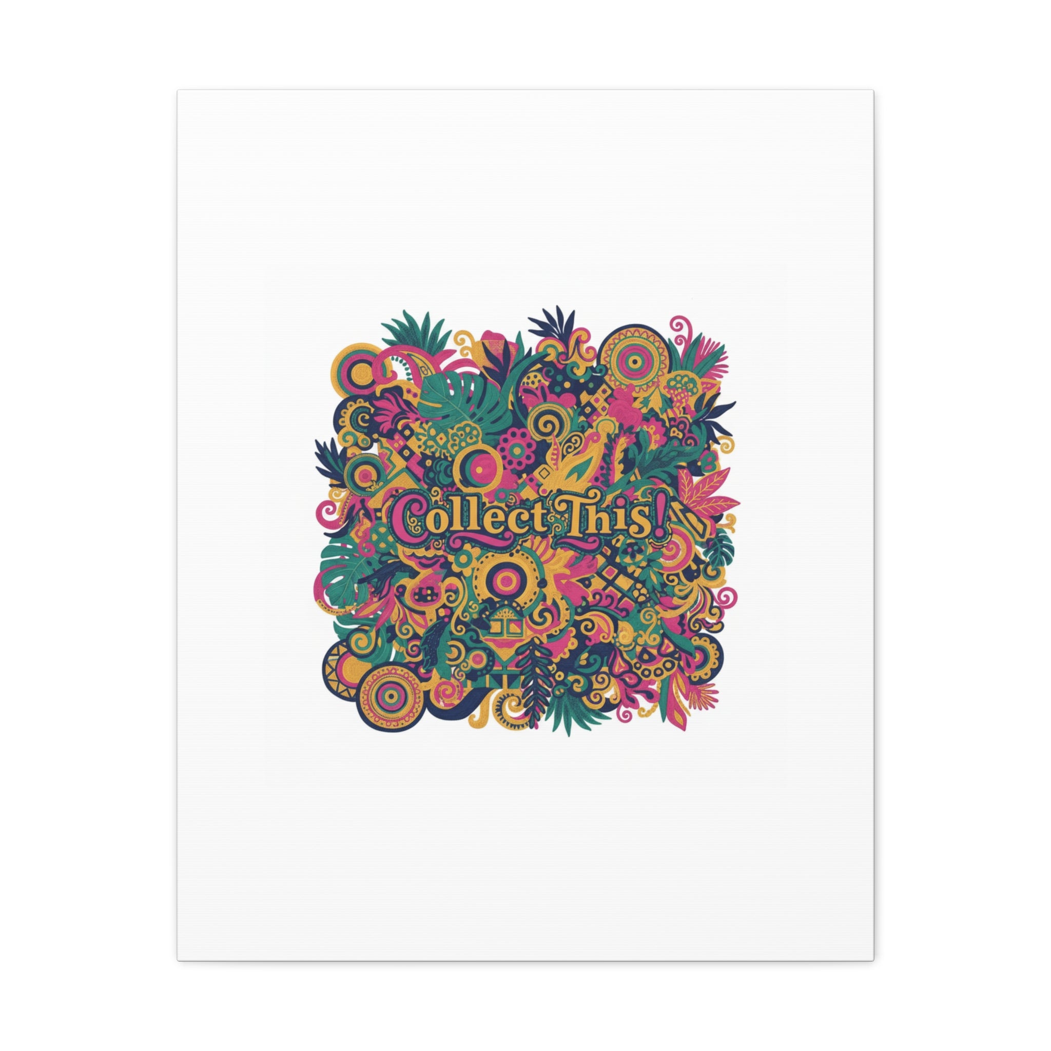 Collect This! Maximalist Floral Collage Canvas | Bold Boho Pattern, Colorful Ornament