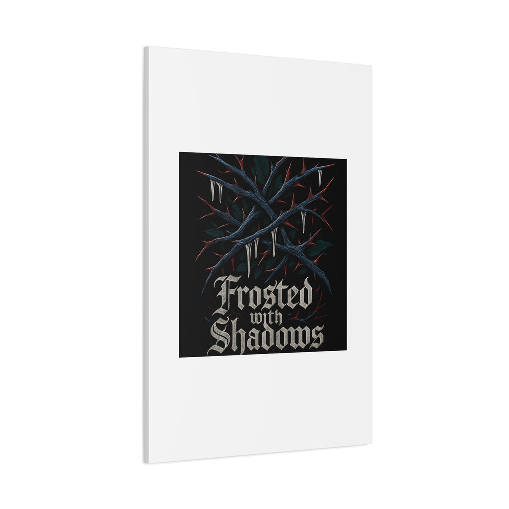 Frosted With Shadows Canvas Art — Gothic Winter Icicle Wall Decor