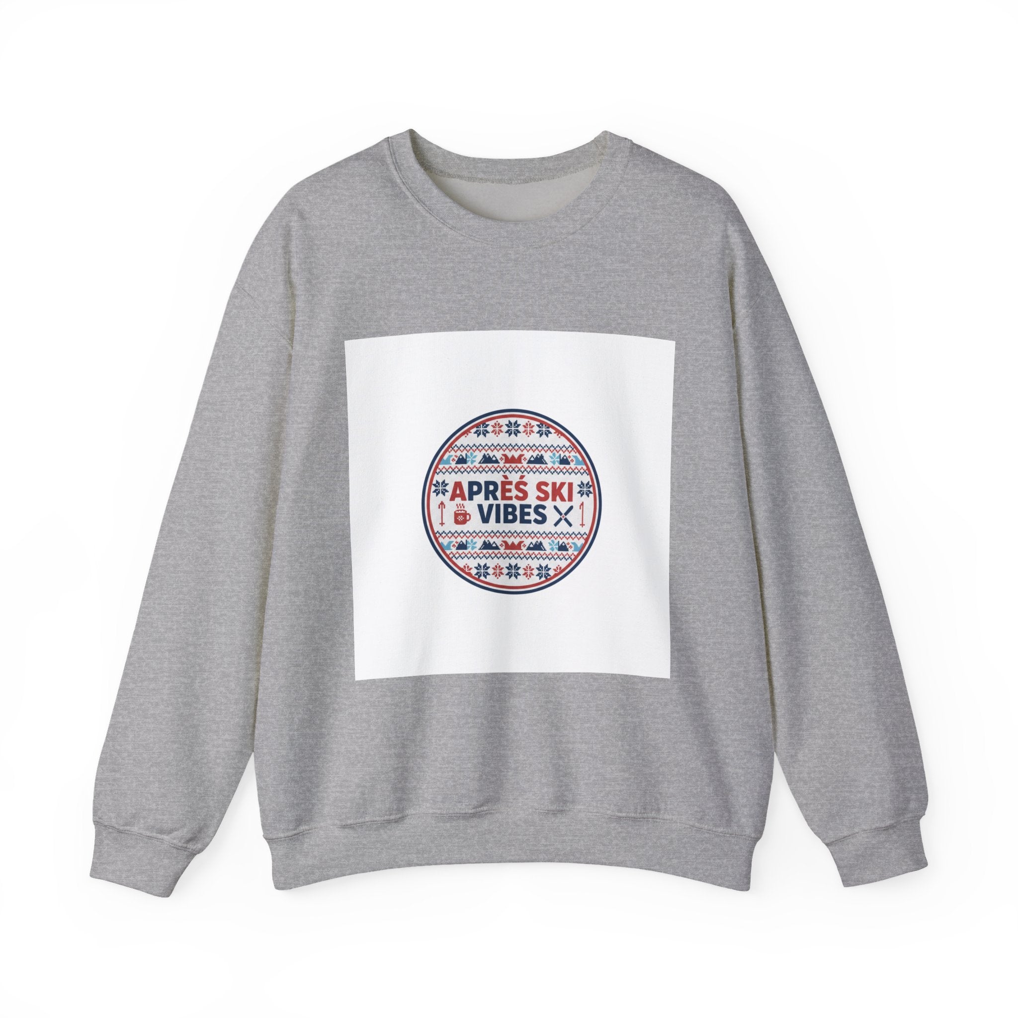 Après Ski Vibes Crewneck Sweatshirt | Fair Isle Ski Lodge Graphic