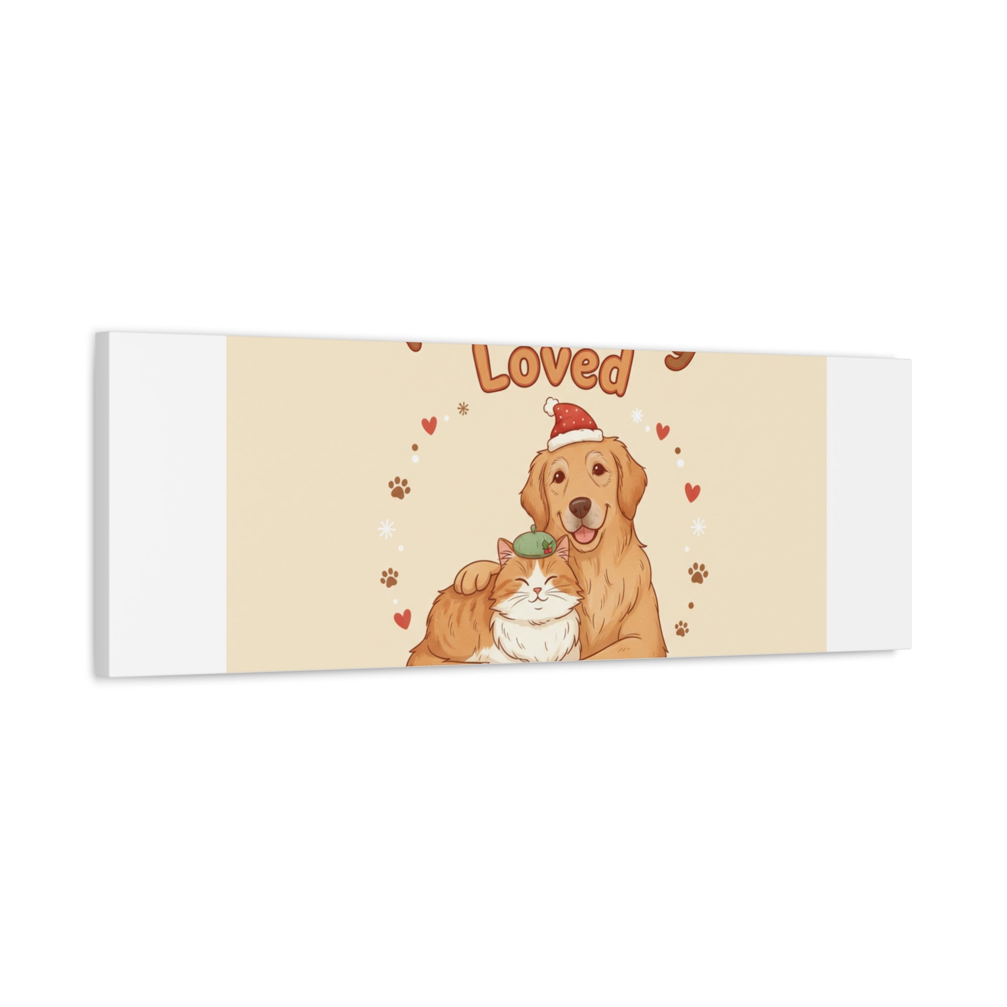 Pawsitively Loved Canvas, Pet Holiday Wall Art | Senior Dog Christmas Decor