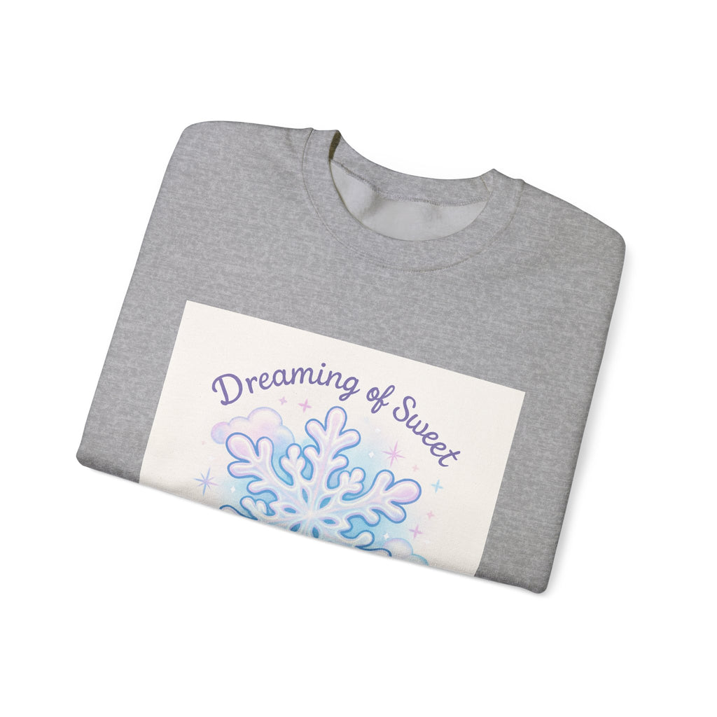 Sweatshirt — 'Dreaming of Sweet Serenity' Snowflake Cozy Crewneck