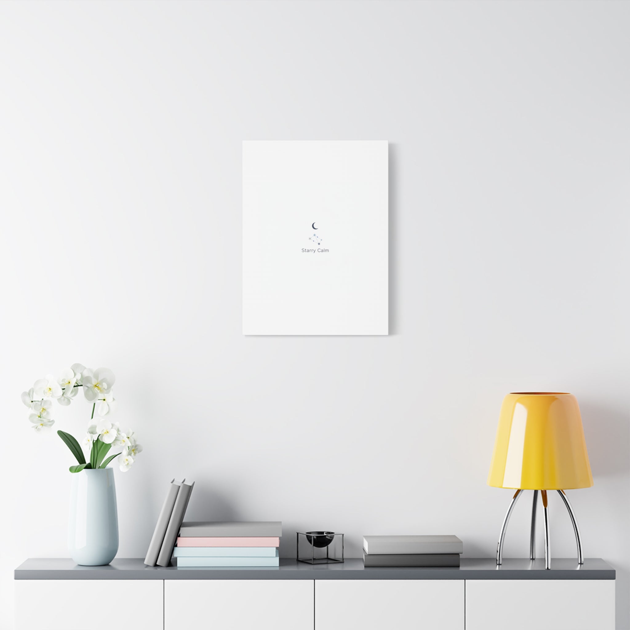 Starry Calm Moon & Constellation Canvas, minimal astrology art print