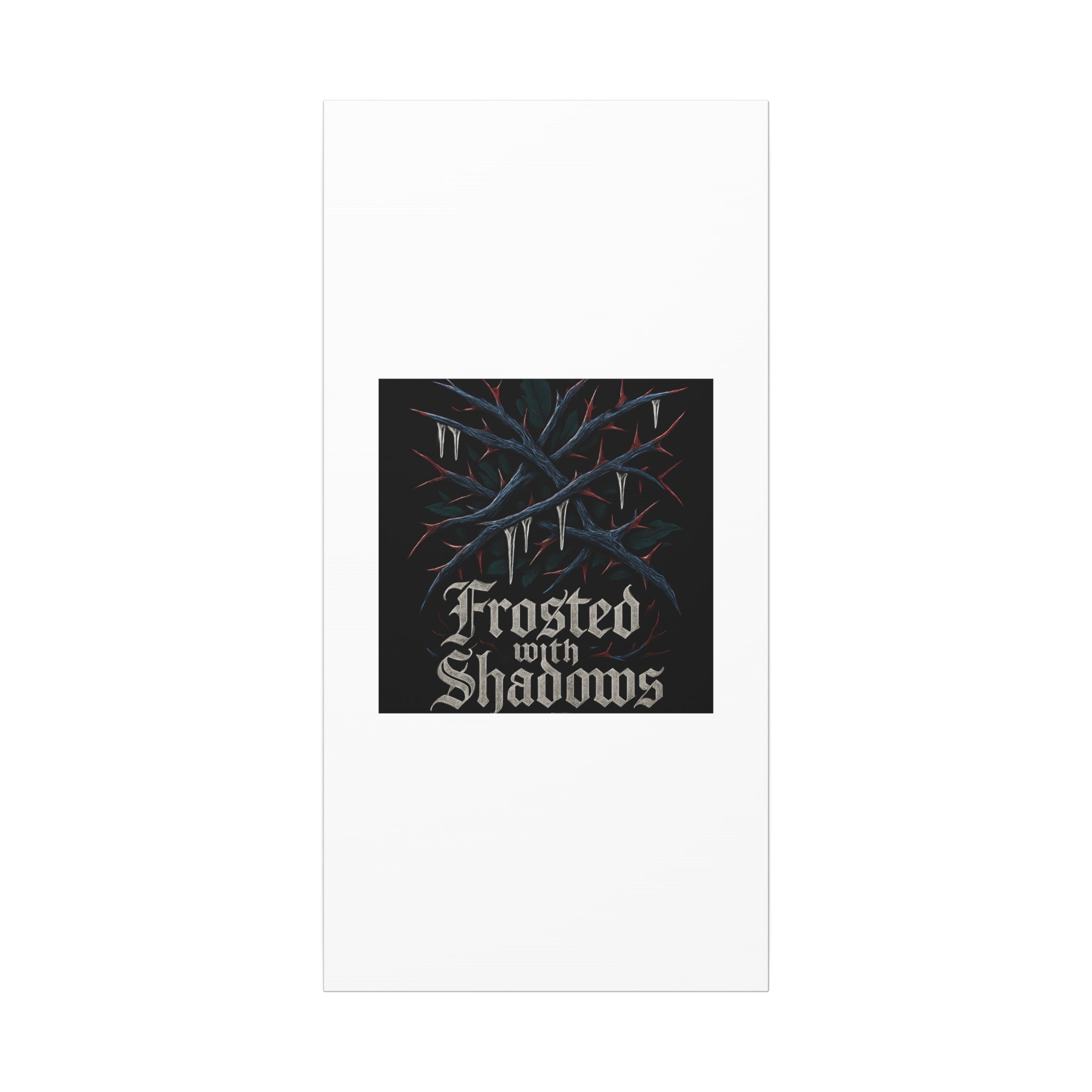 Frosted With Shadows Canvas Art — Gothic Winter Icicle Wall Decor