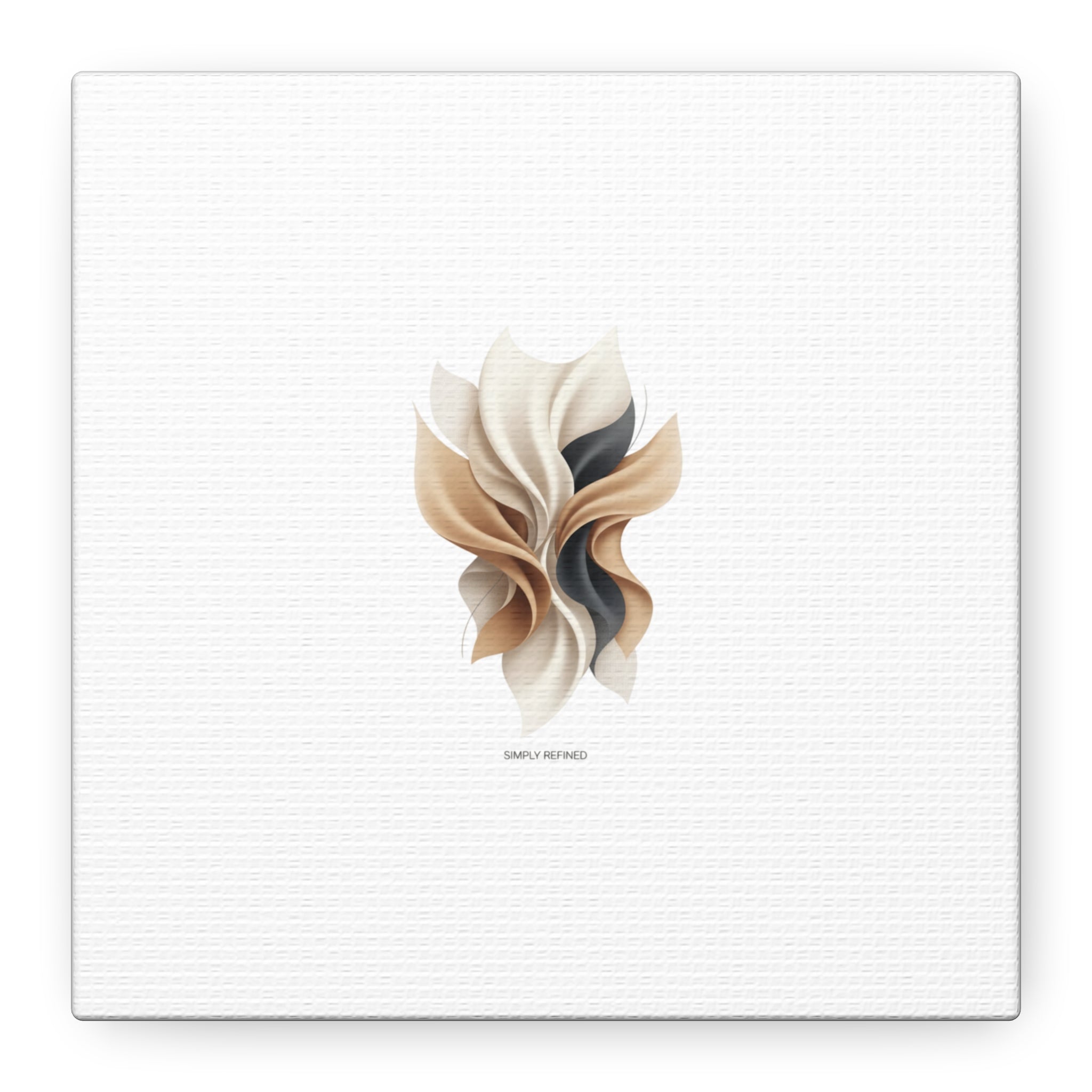 Neutral Abstract Bloom Canvas, Matte Stretched Canvas | Quiet Luxury, Minimalist Wall Art