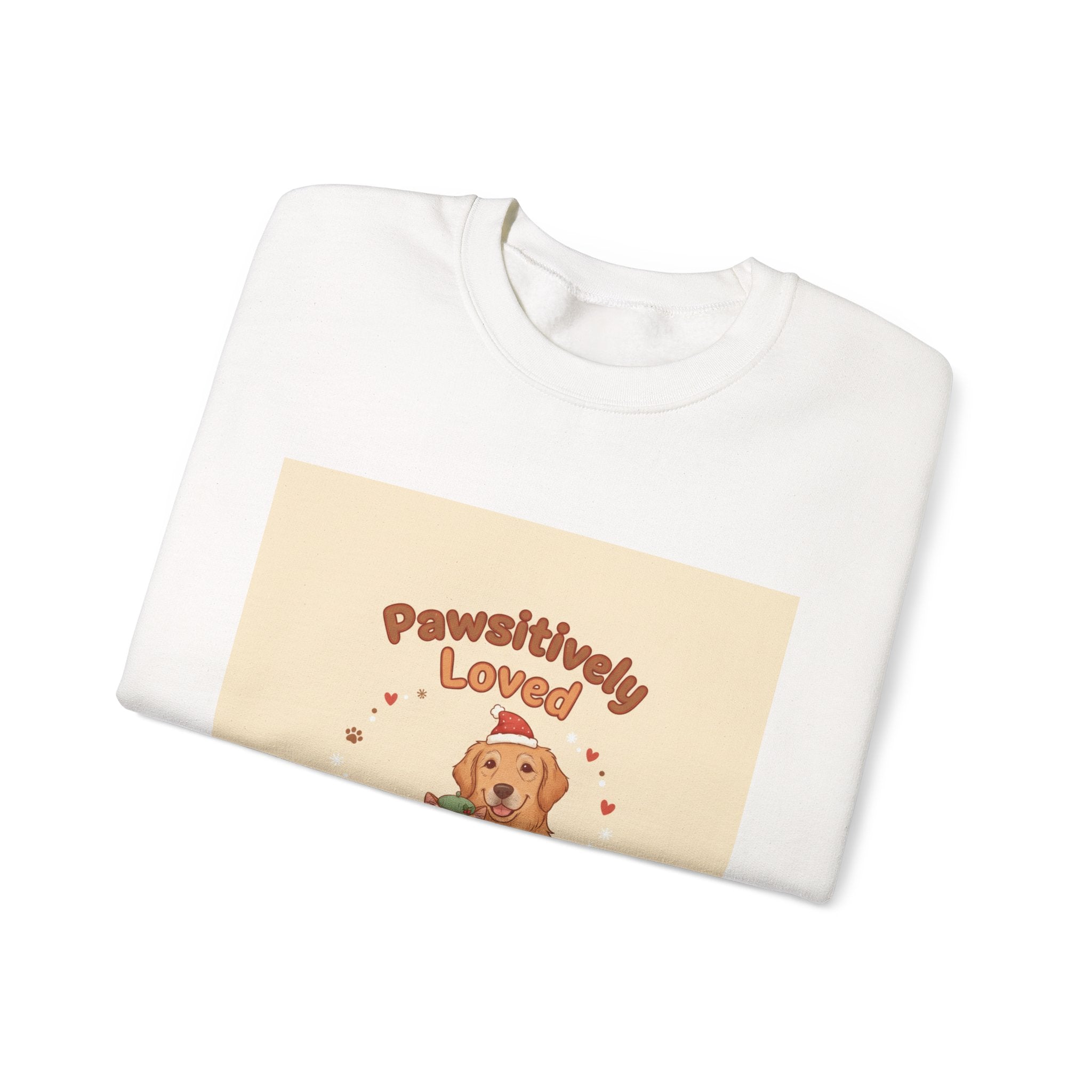 Pawsitively Loved Dog Illustration Sweatshirt | Senior Pet Holiday, Matching Pet Human