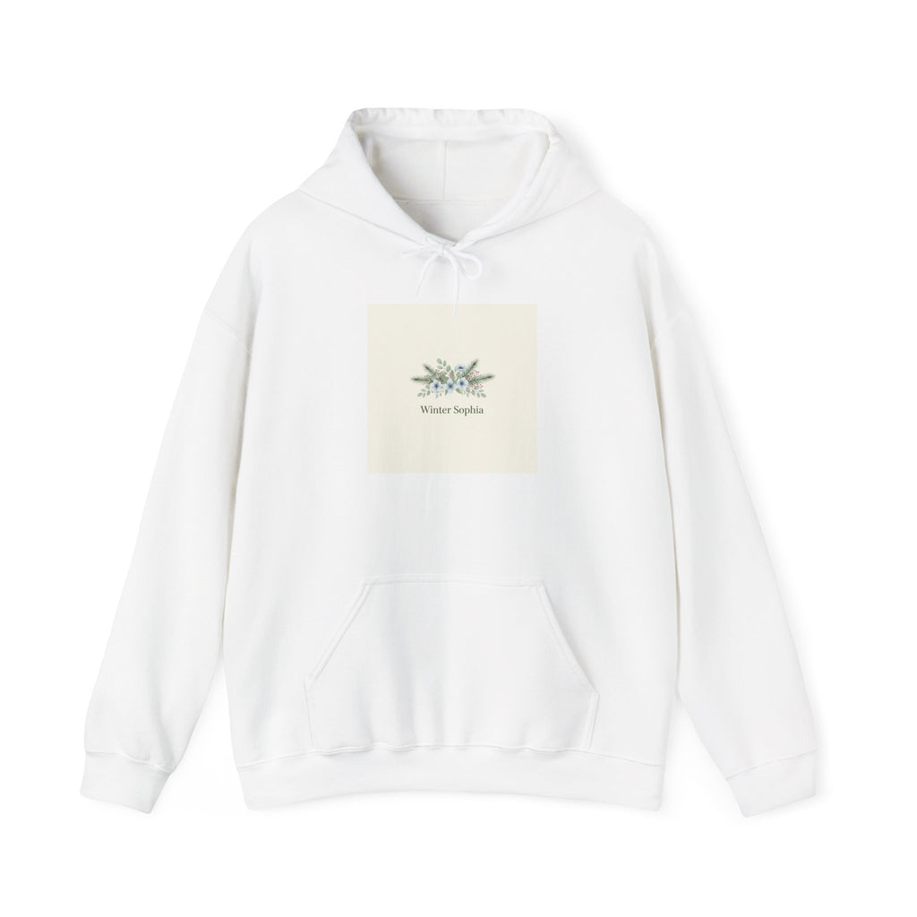 Winter Sprig Hoodie | minimal winter florals, pine branch design