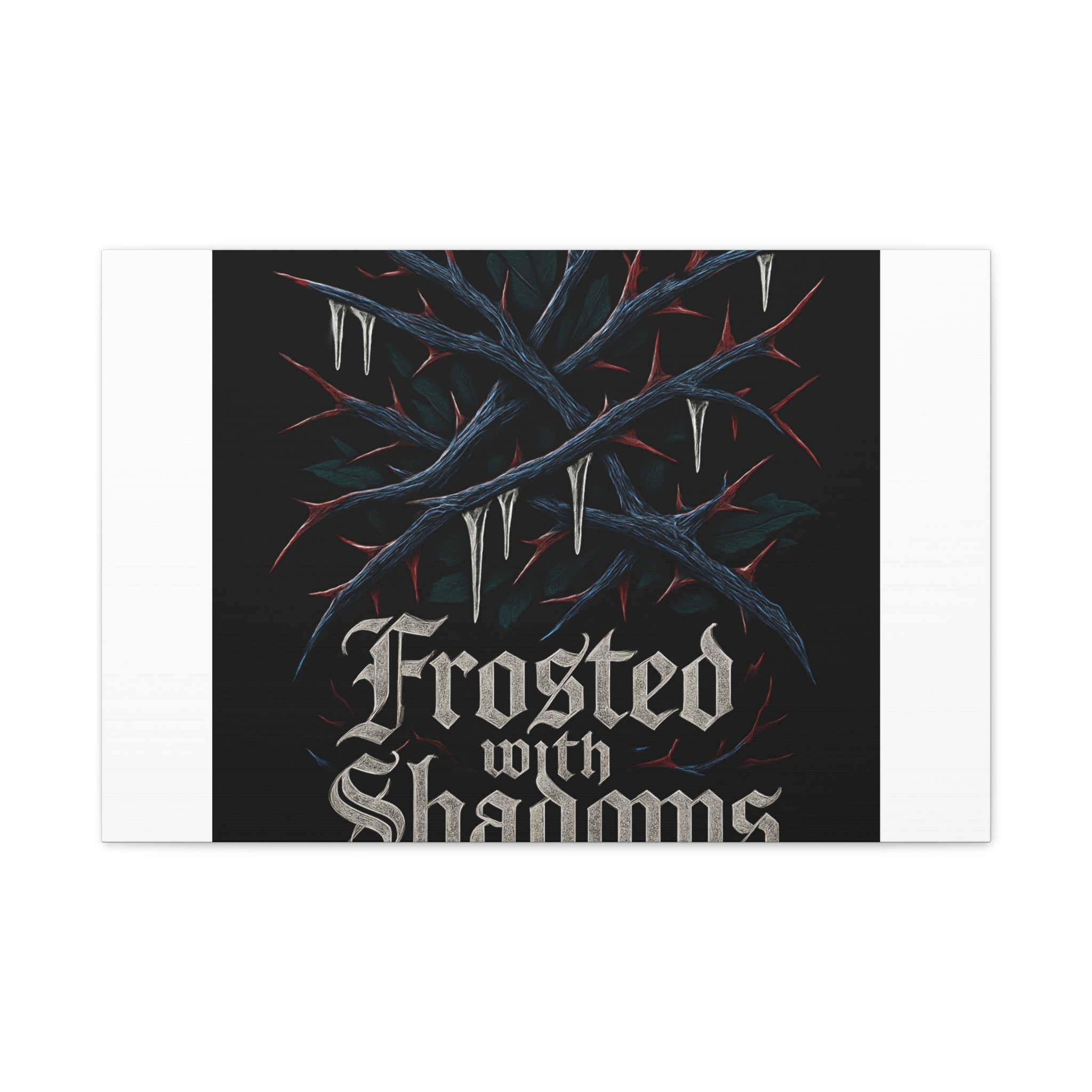 Frosted With Shadows Canvas Art — Gothic Winter Icicle Wall Decor