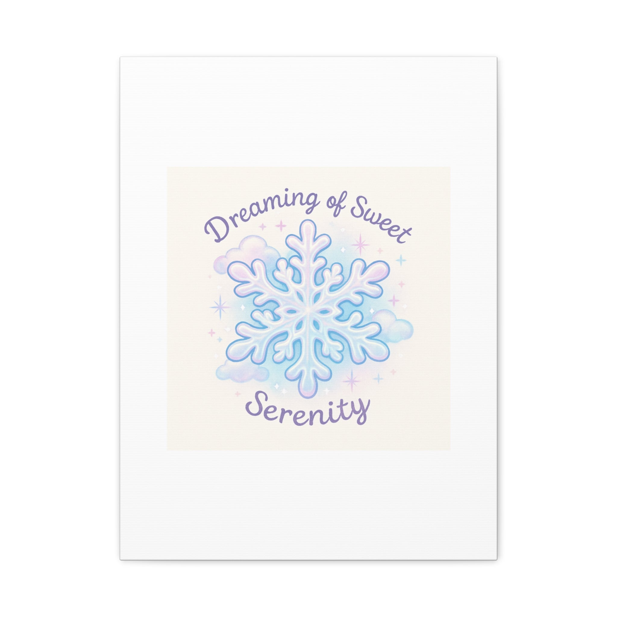 Canvas Wall Art - "Dreaming of Sweet Serenity" Snowflake Illustration