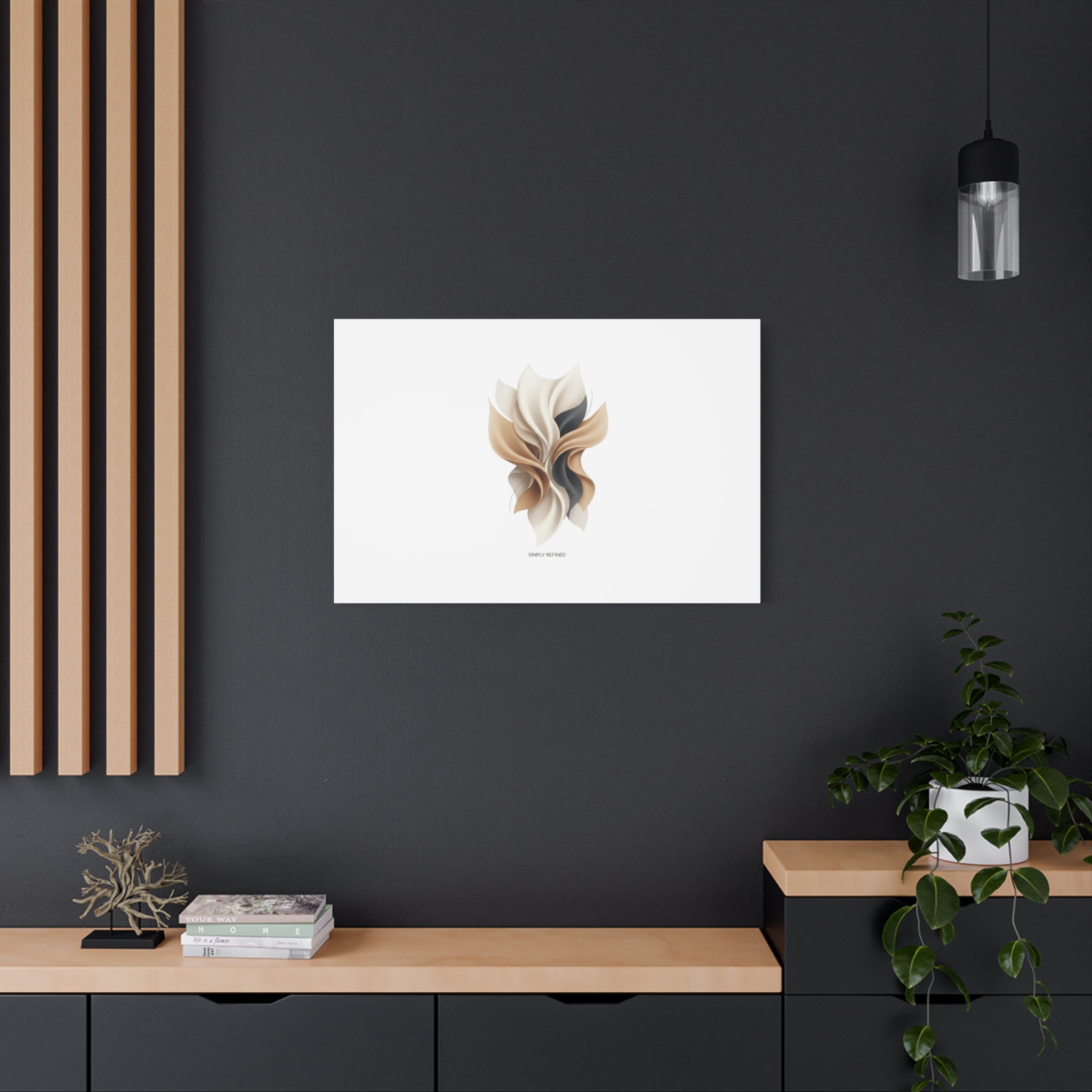 Neutral Abstract Bloom Canvas, Matte Stretched Canvas | Quiet Luxury, Minimalist Wall Art