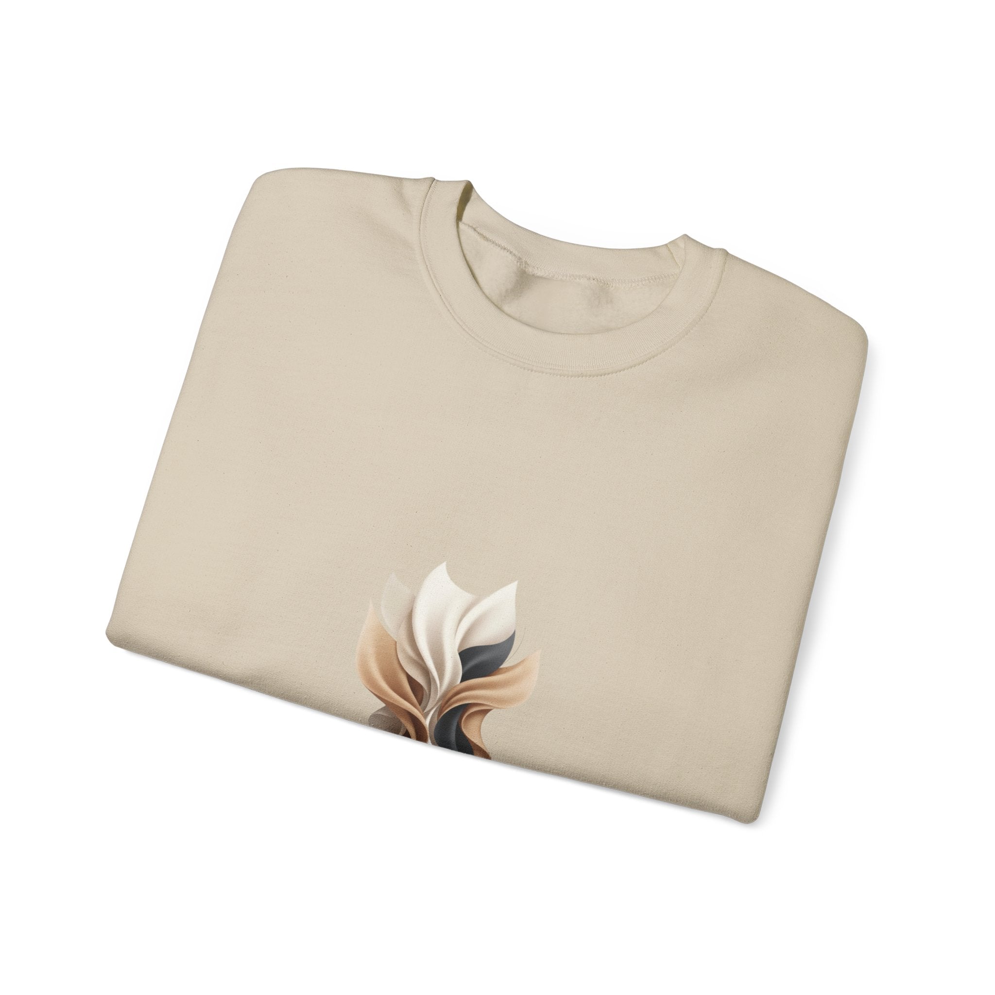 Neutral Abstract Emblem Sweatshirt | quiet luxury, subtle embroidery