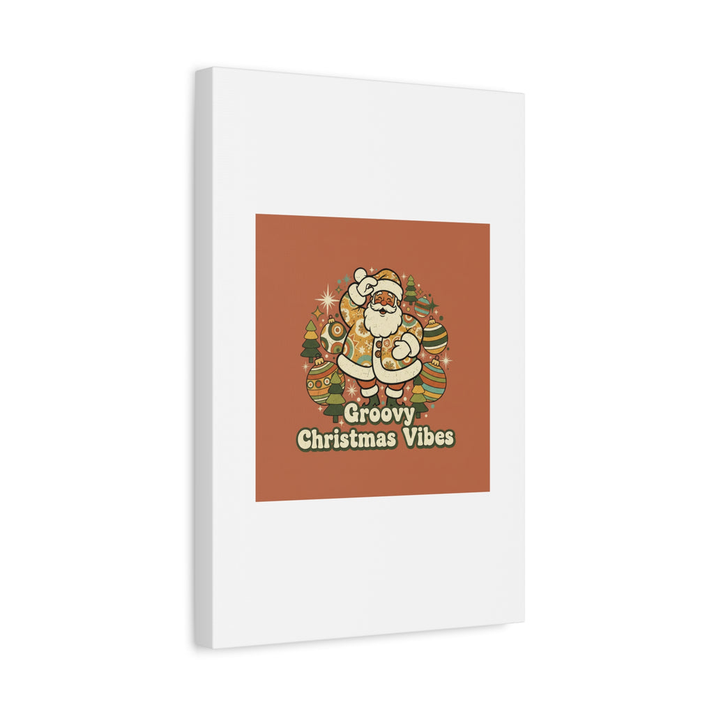 Groovy Christmas Vibes Canvas | 1970s Retro Holiday Art, Vintage Noel