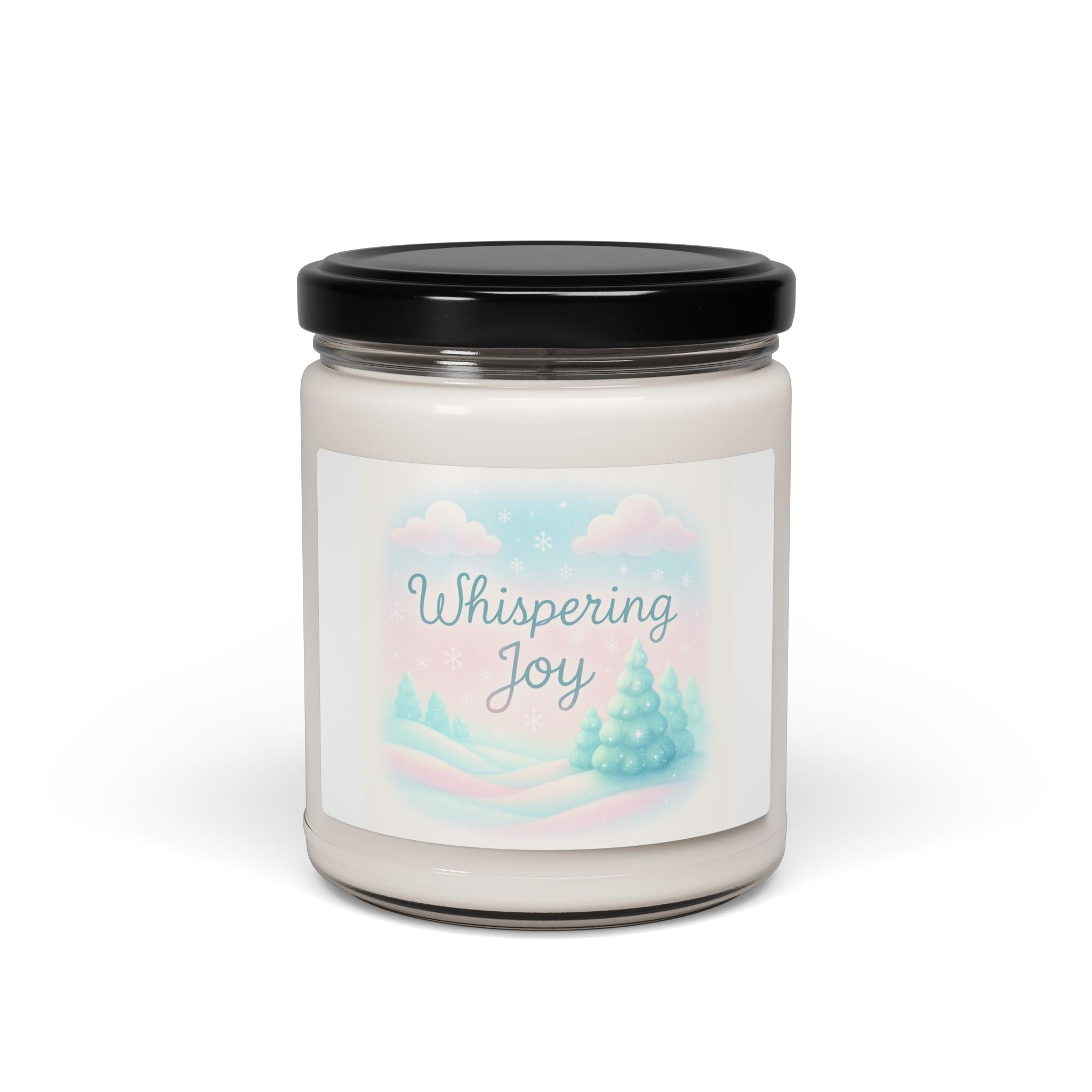 Whispering Joy Soy Candle — 9oz Scented Jar (Festive Winter Scents)