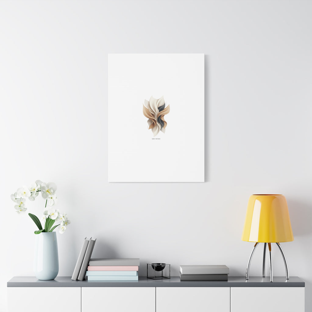 Neutral Abstract Bloom Canvas, Matte Stretched Canvas | Quiet Luxury, Minimalist Wall Art
